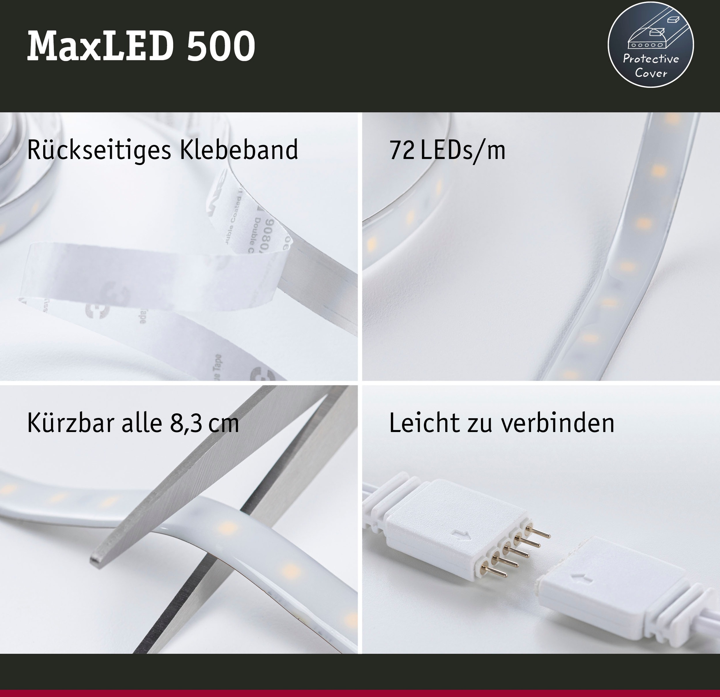 Paulmann LED-Streifen »MaxLED 500 RGBW Smart Home Zigbee 3m IP44 27W 1200lm beschichtet«, 1 St.-flammig