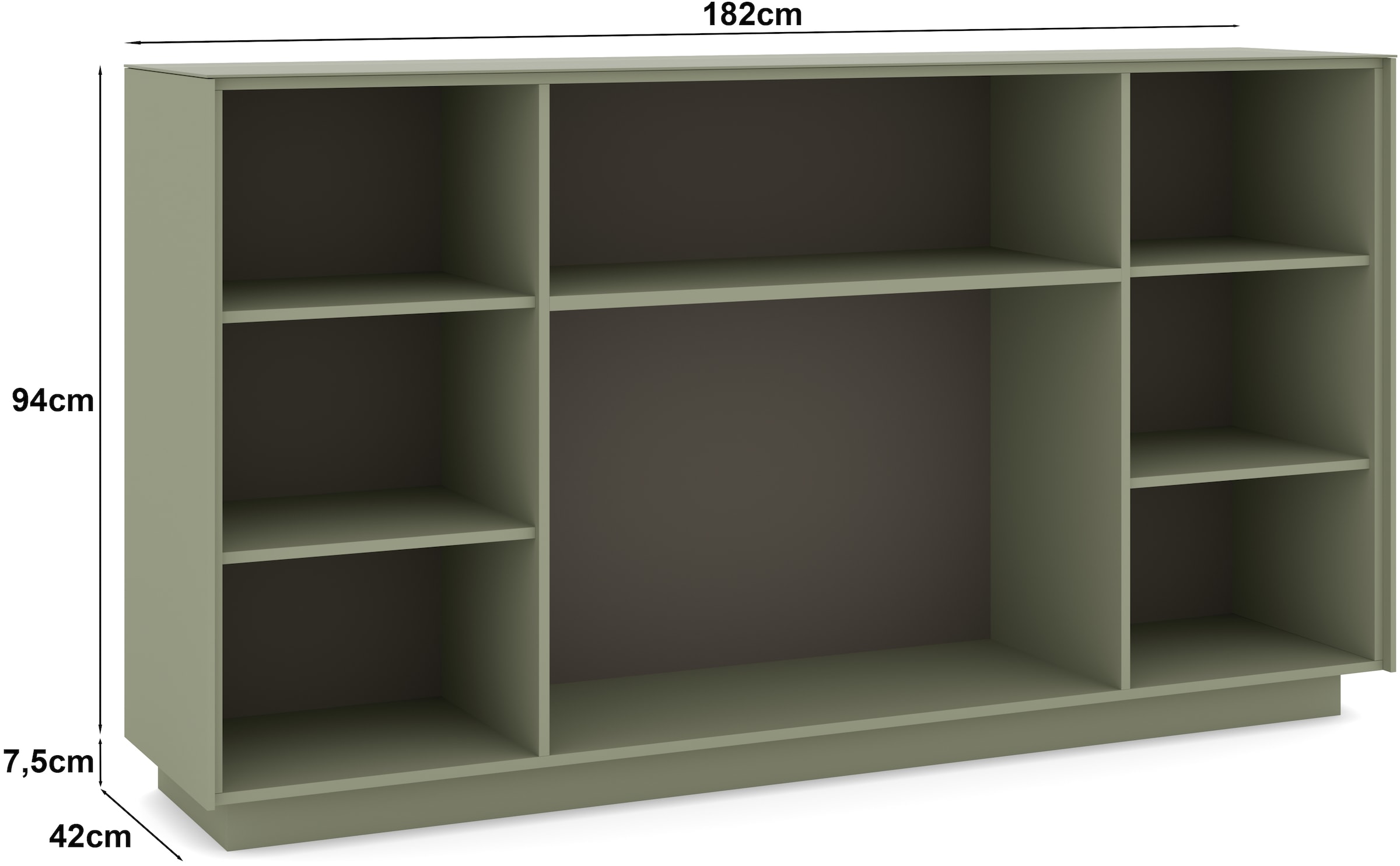 set one by Musterring Sideboard »Reno« 1 Stk. tlg. Mit Sockel in diversen Farben, 102 cm Höhe & Farbauswahl