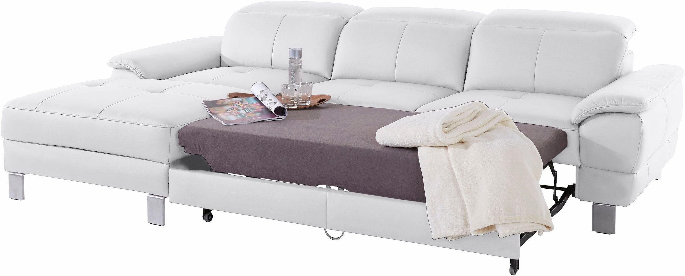 exxpo - sofa fashion Ecksofa »Mantua 2, inkl. Kopf- bzw. Rückenverstellung, bequem, L-Form« wahlweise mit Bettfunktion und Bettkasten, tolle Verarbeitungsdetails