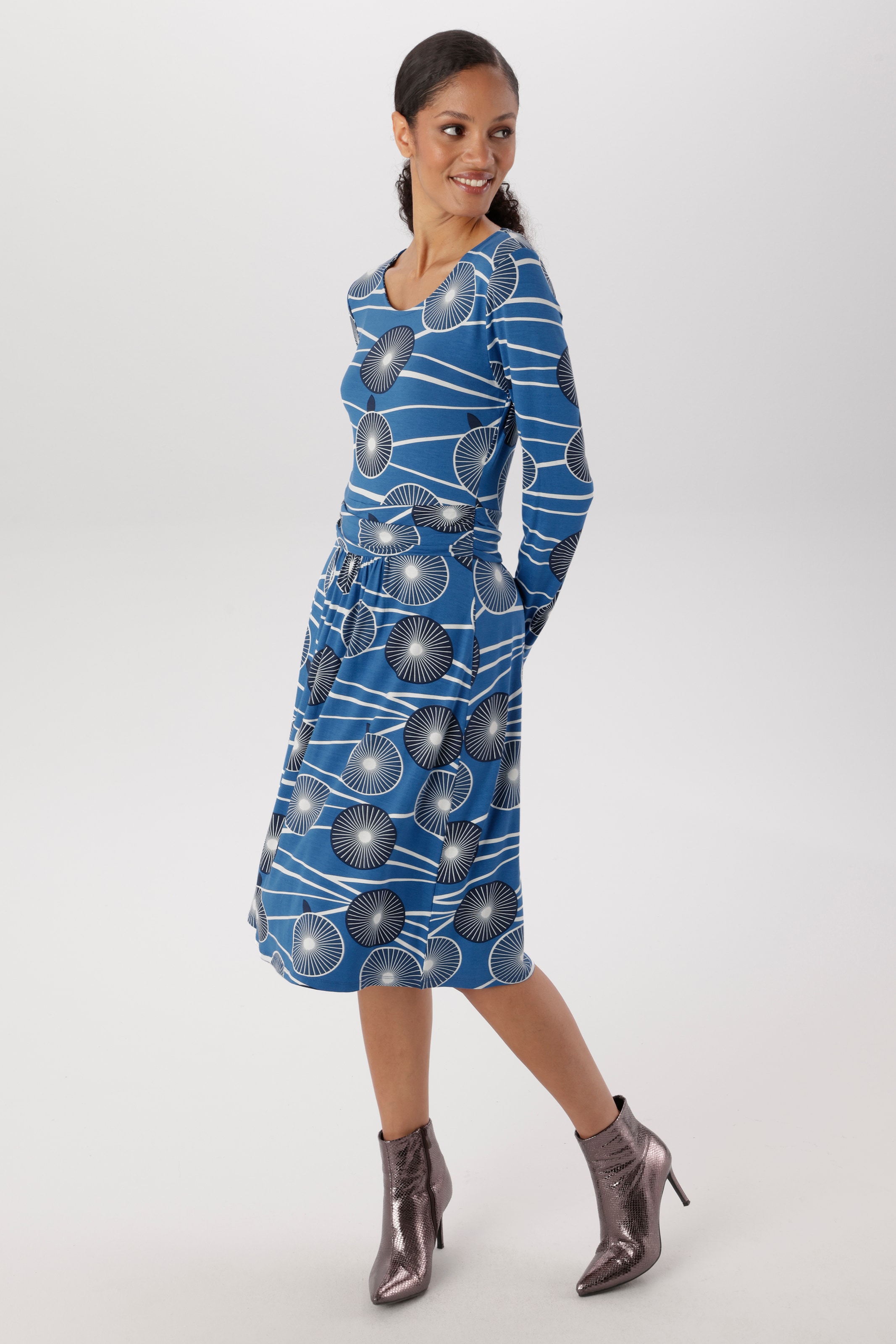 Aniston SELECTED Jerseykleid mit gerafften Taillenbund - NEUE KOLLEKTION