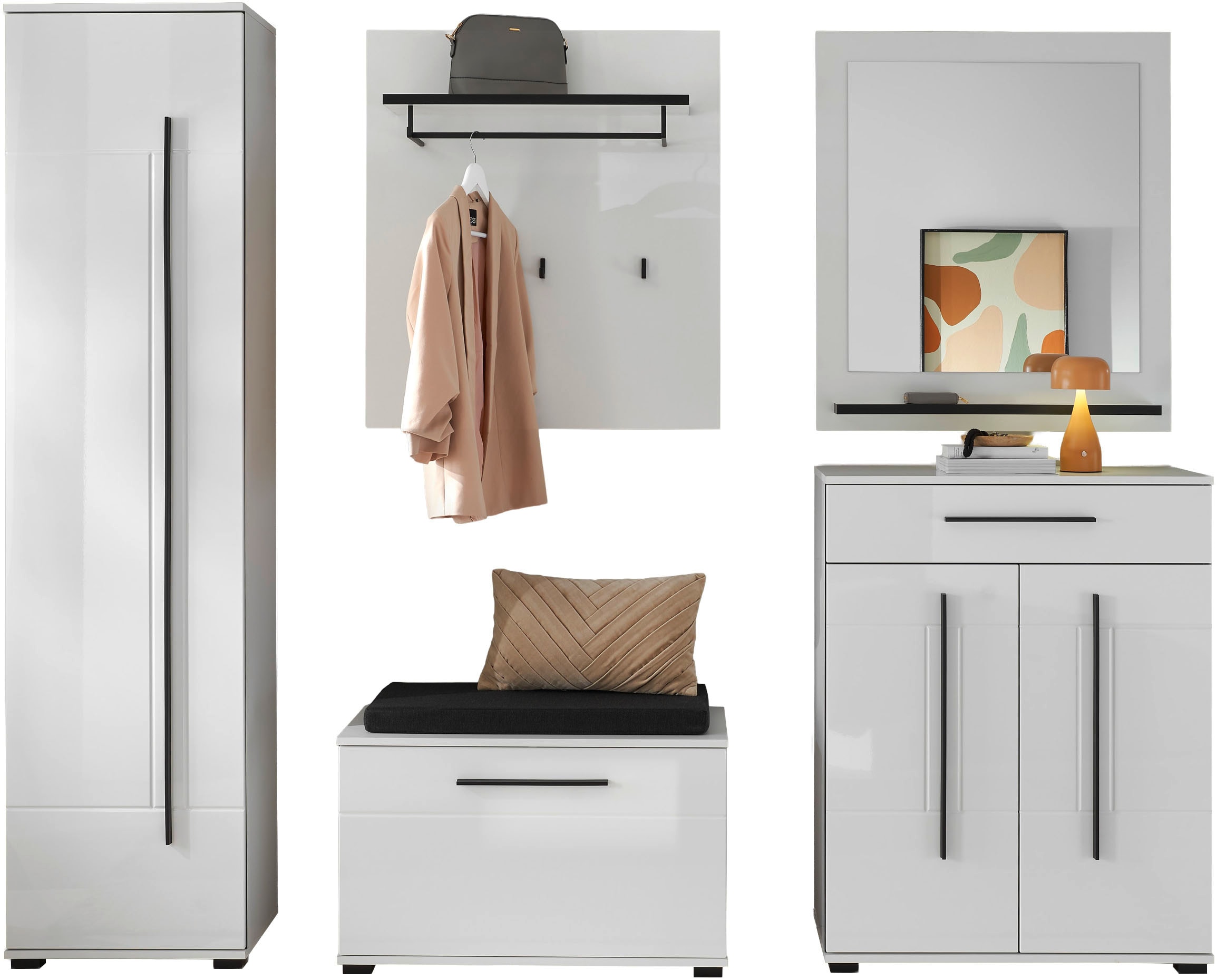 Home affaire Garderoben-Set »Cantara, moderne Garderobe, Komplettset mit viel Stauraum« Komplett-Set, 5 Stk. tlg.