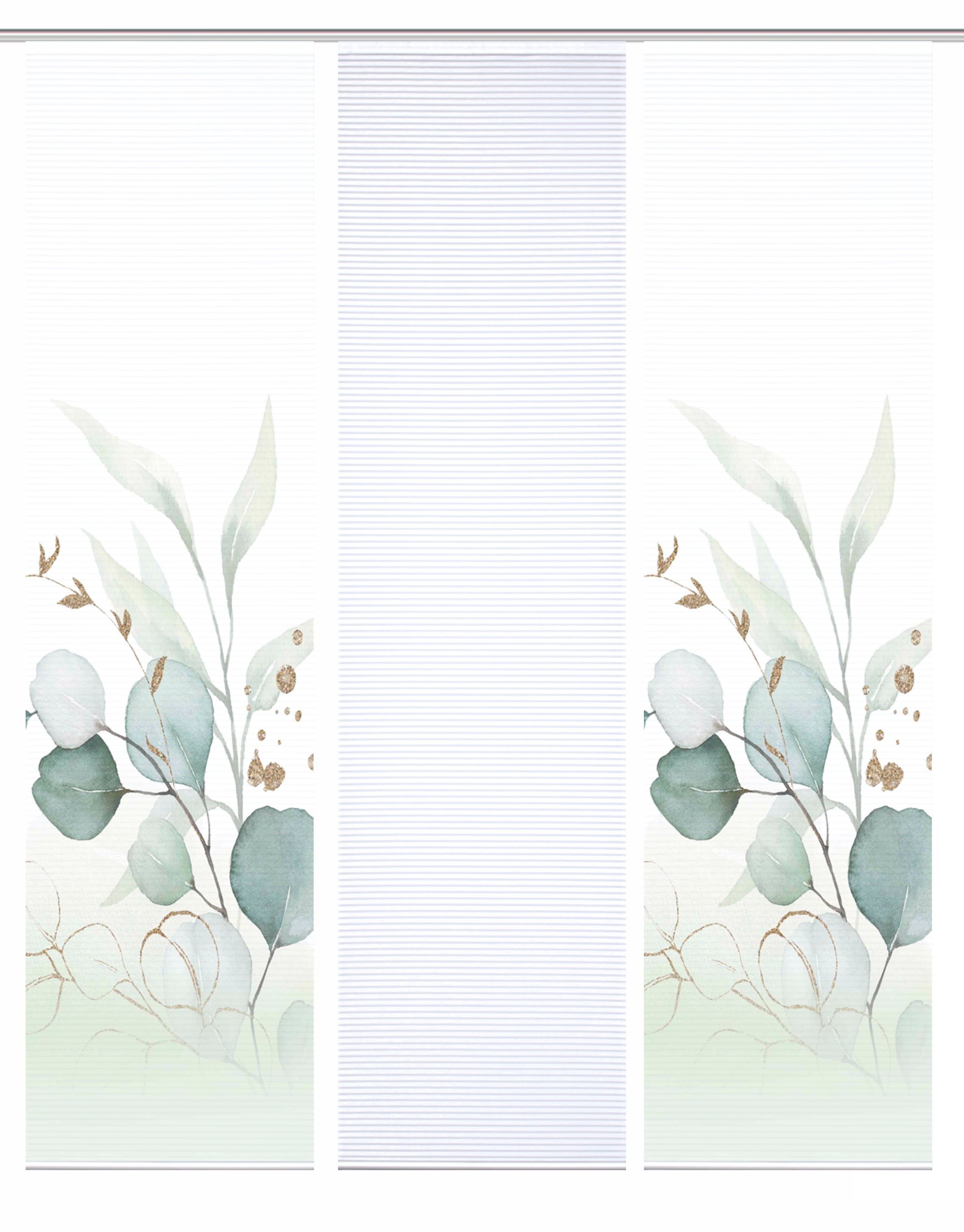 HOME in green Schiebegardine »ABANIO« Paneelwagen 3 Stk. tlg. SET DIGITALDRUCK,BAMBUSOPTIK RECYCELT