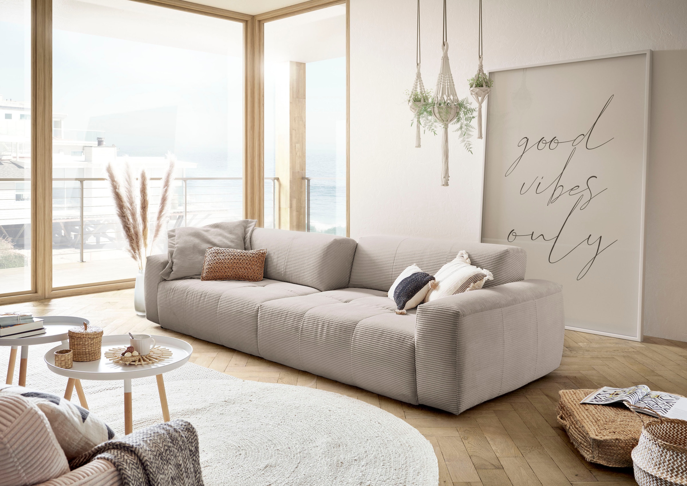 3C Candy Big-Sofa »Yoshy Mega Sofa mit Komfortfunktionen, modern und bequem,«, Zwei Sitztiefen durch verstellbare Rückenlehne, Bezug in Cord