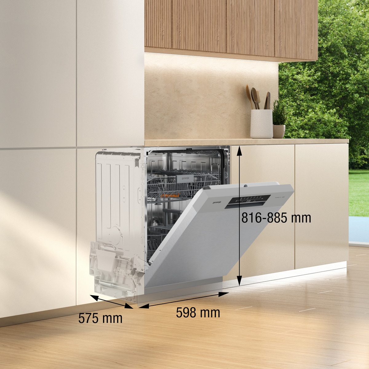 GORENJE Unterbaugeschirrspüler »GU642C90W« 9,7 l 14 tlg. Maßgedecke auto. Türöffnung, Hygiene Programm, Startzeitvorwahl