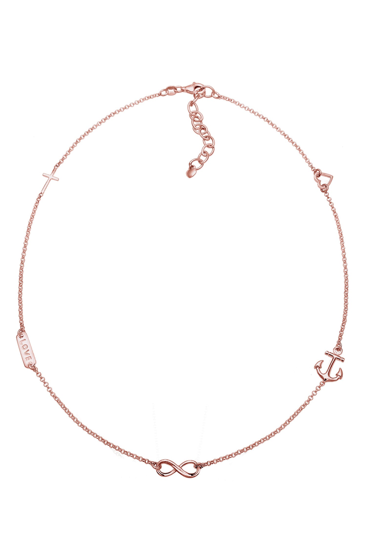 Elli Kette mit Anhänger »Halskette Kreuz Herz Infinity Anker Stern 925 Sterling Silber«