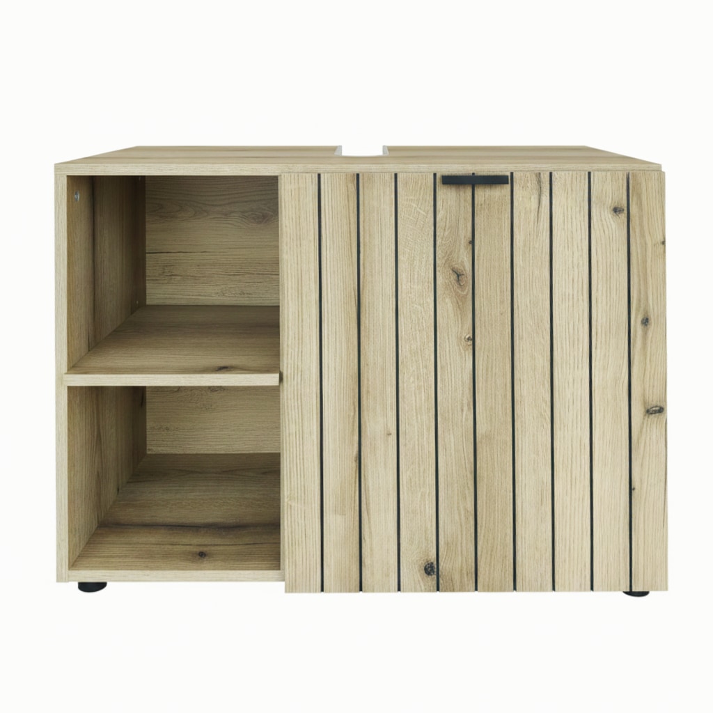 OTTO home Waschbeckenunterschrank »Baltrum« Breite 80 cm dekorative Lamellenoptik