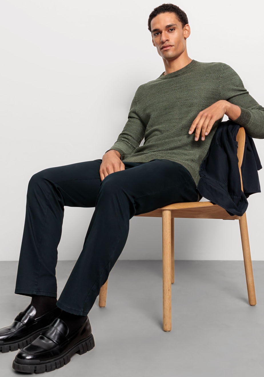 OLYMP Rundhalspullover »OLYMP Strick Casual«, mit effektvoller Strickstruktur in leichter Two-Tone-Optik