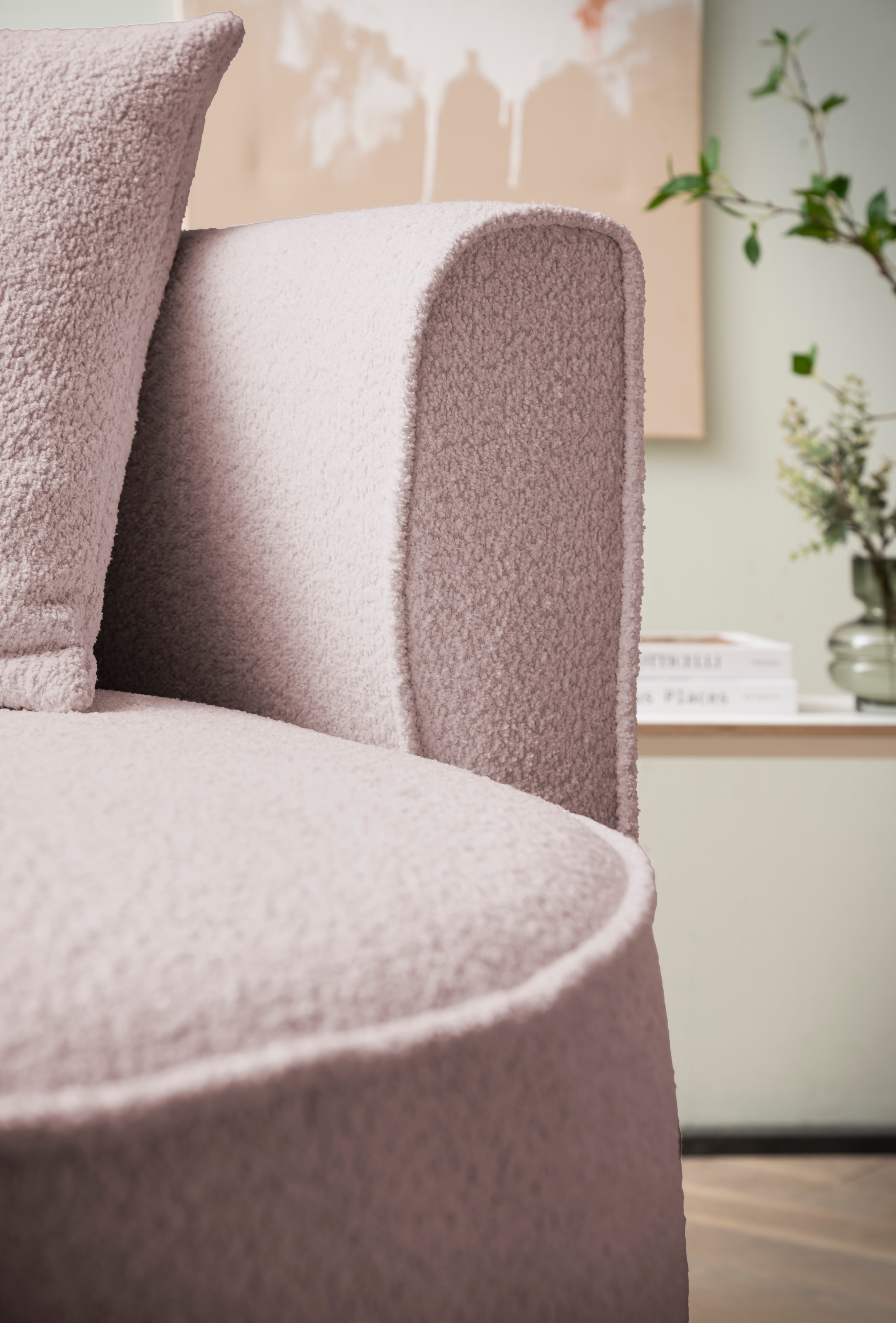 LeGer Home by Lena Gercke XXL-Sessel »ISALIE, Rundsessel mit Hocker, Lesesessel, Loveseat, Big-Sessel«, (Set), trendige Stoffe, 3 Zierkissen, große Sitzfläche, Cord, Samt, Bouclé
