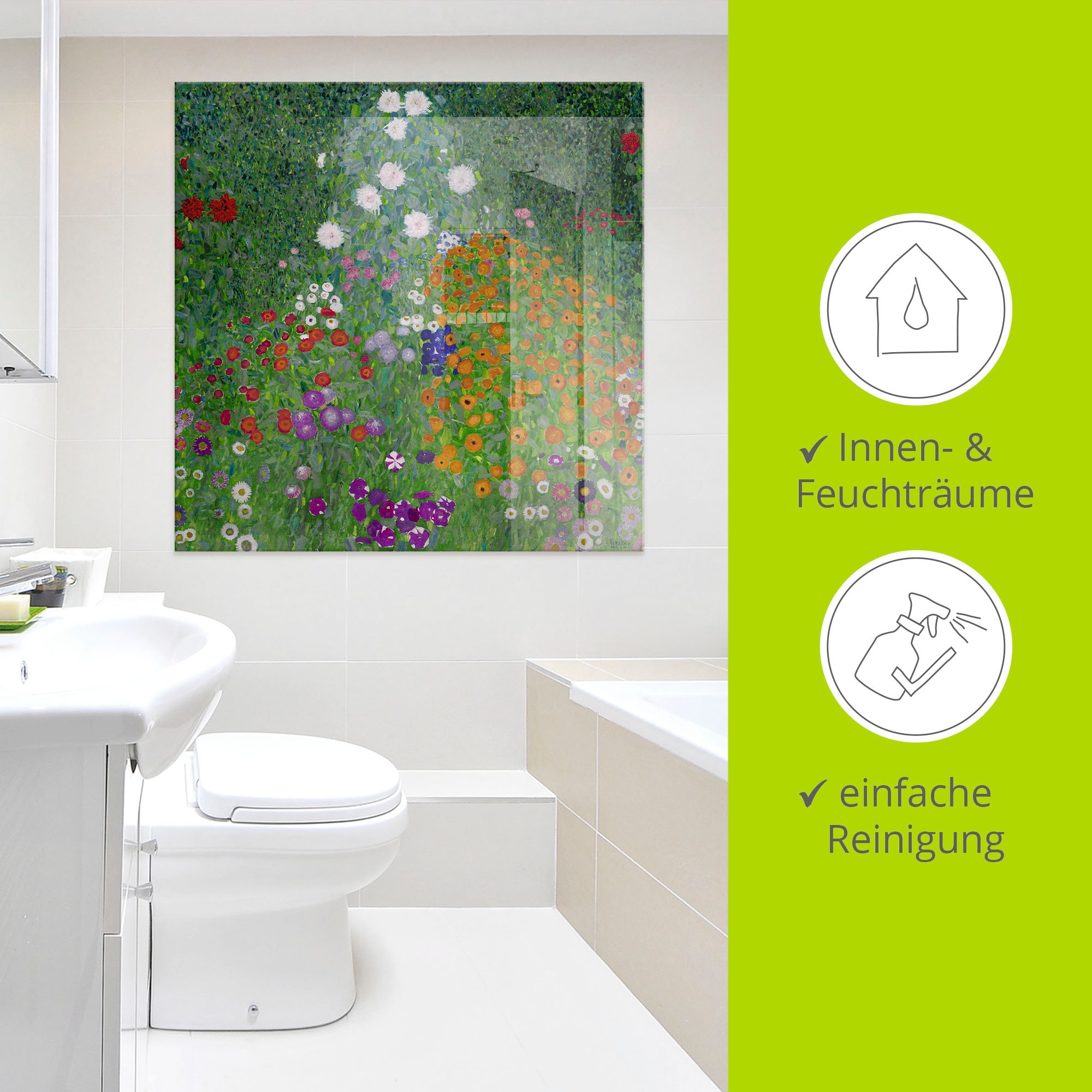 Artland Glasbild »Bauerngarten. 1905-07« Blumenwiese 1 Stk. tlg. in verschiedenen Größen