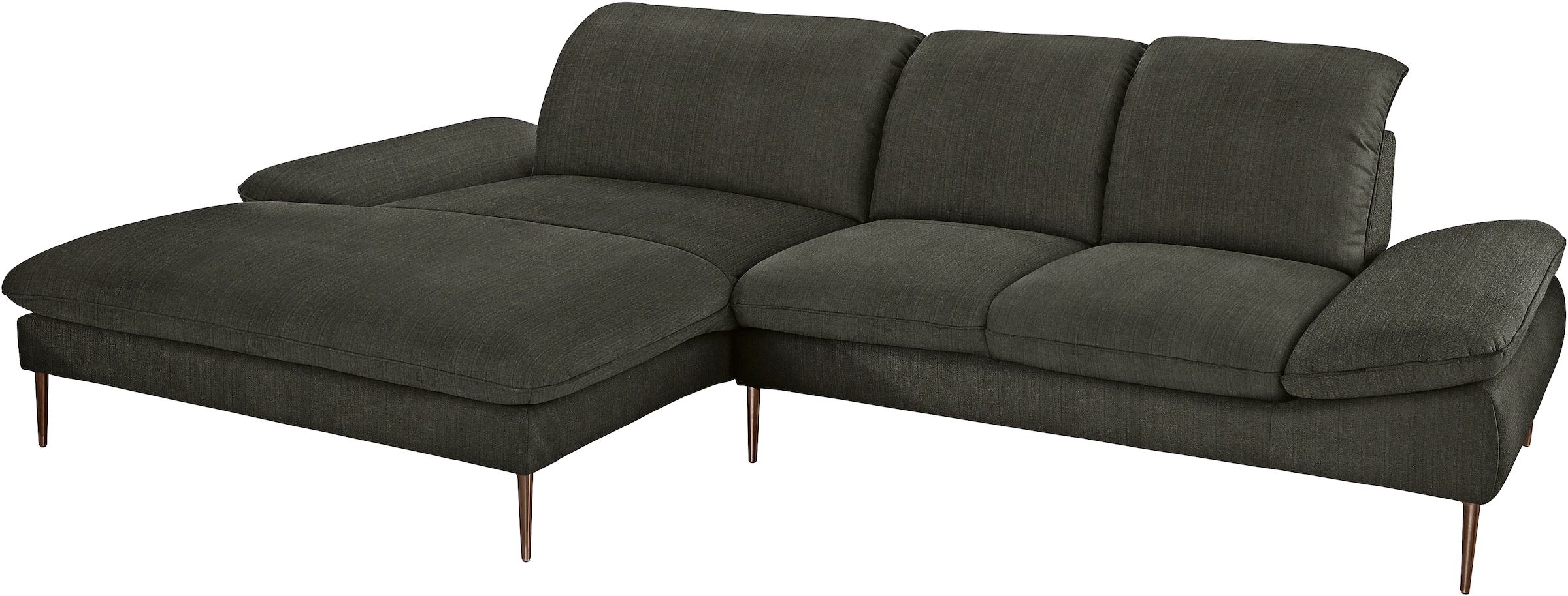 W.SCHILLIG Ecksofa »enjoy&MORE, Designsofa, bequem, zeitlos und elegant, L-Form«, Sitztiefenverstellung, Füße bronze pulverbeschichtet, Breite 310 cm