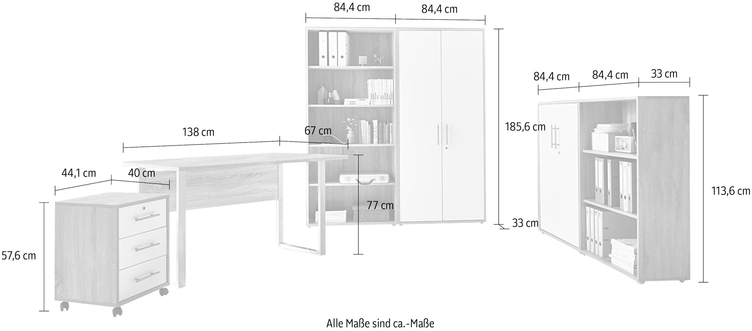 BMG Möbel Büromöbel-Set »Tabor Mini Kombi 1«