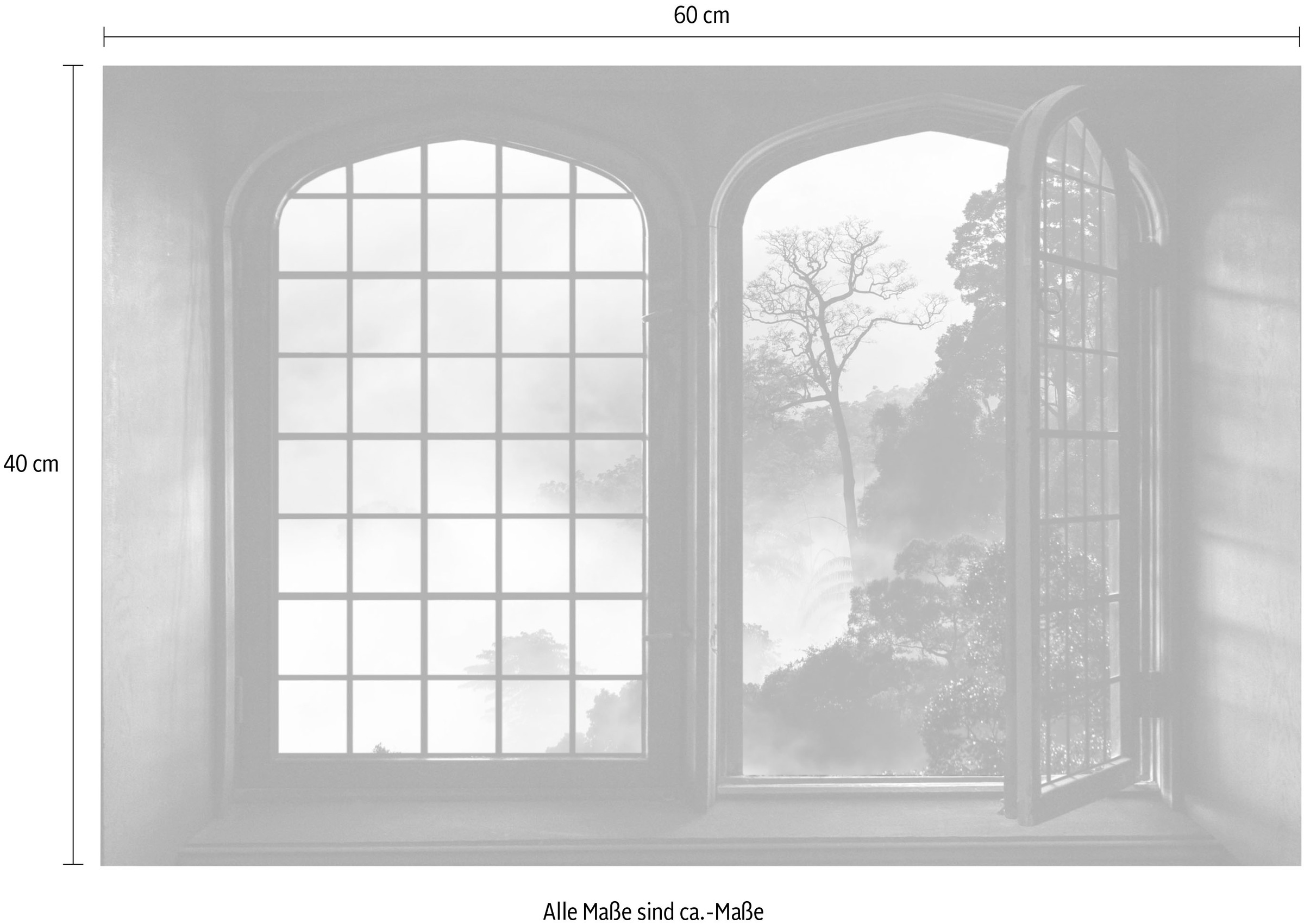 queence Wandsticker »Urwald«, Wandsticker, Wandbild, selbstklebend, 3D, Fenster