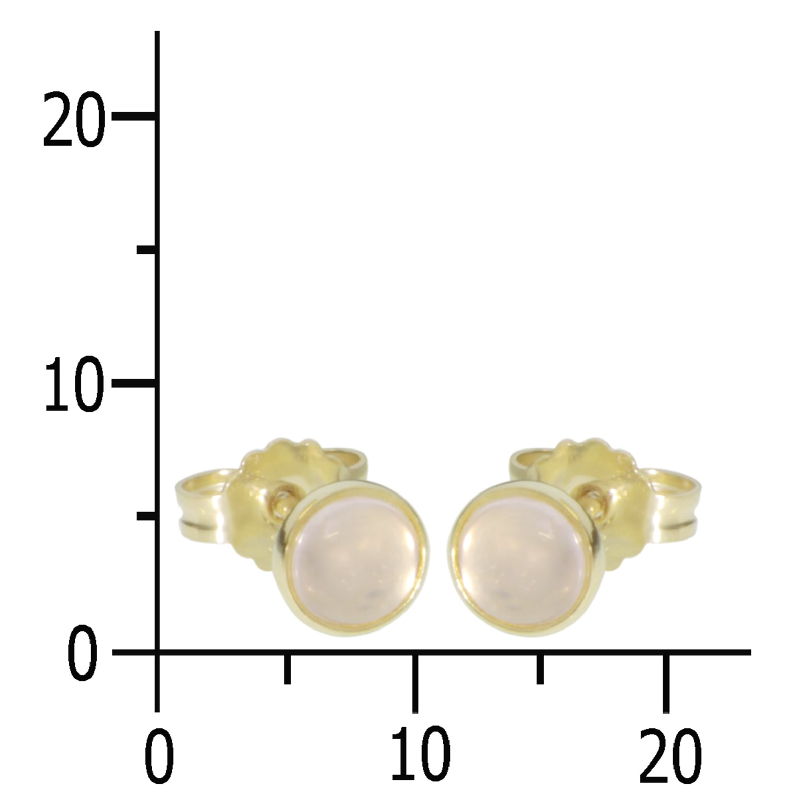 OSTSEE-SCHMUCK Paar Ohrstecker »- Classic 5 mm - Gold 333/000 - Rosenquarz«