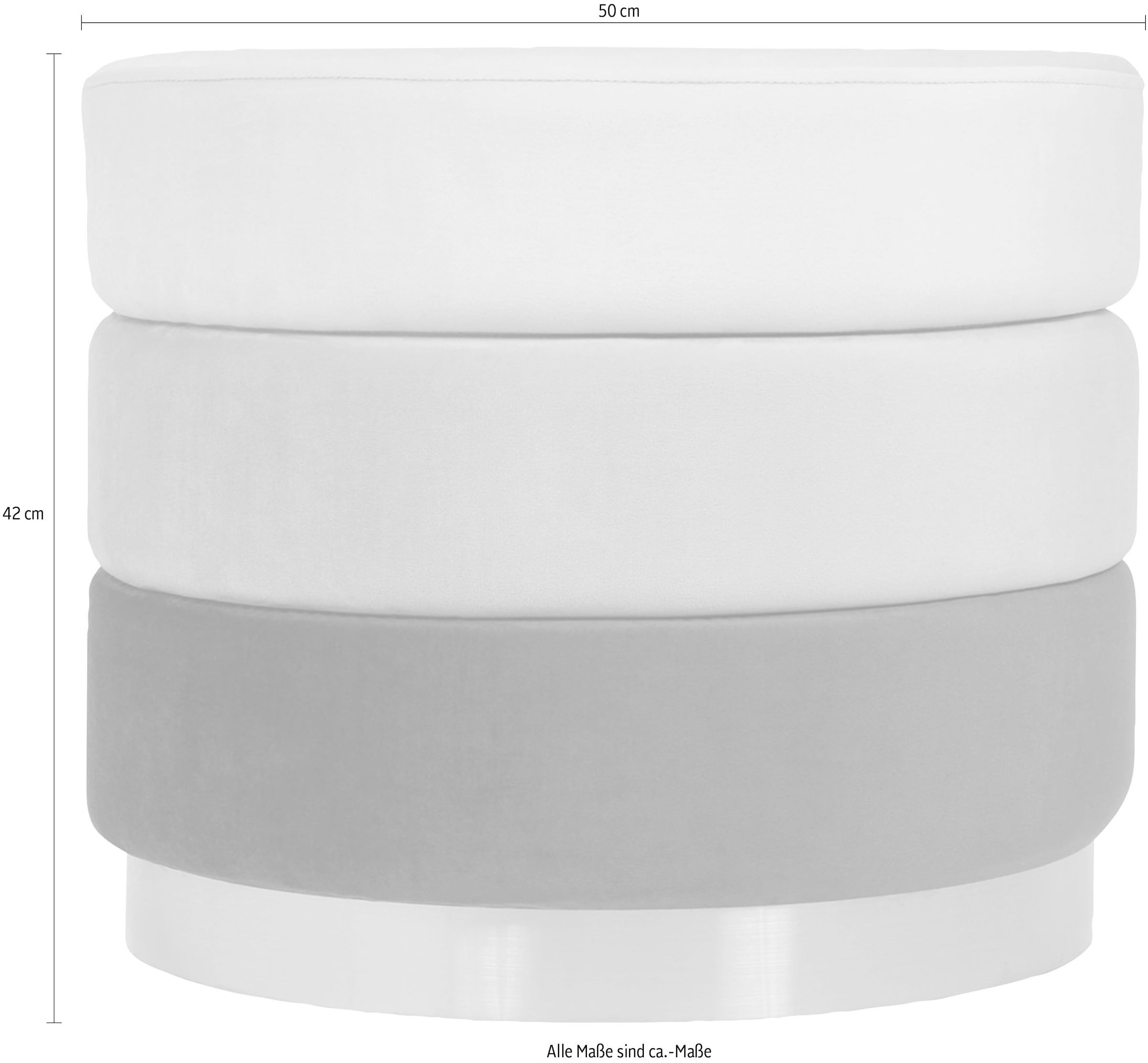 Kayoom Sitzhocker »Hocker Elyse, Edler Touch durch goldenen Sockel«, (1 St.), samtweich, hochwertig, Perfekt aufeinander abgestimmte Farben