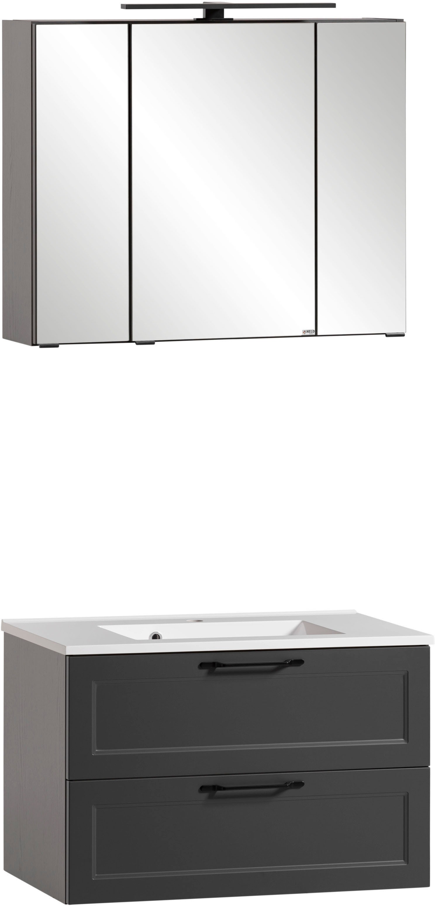 welltime Badmöbel-Set »Lana«, (Komplett-Set, 2 St.), Badezimmer-Set, 2-teilig, inkl. Waschbecken, 80 cm breit