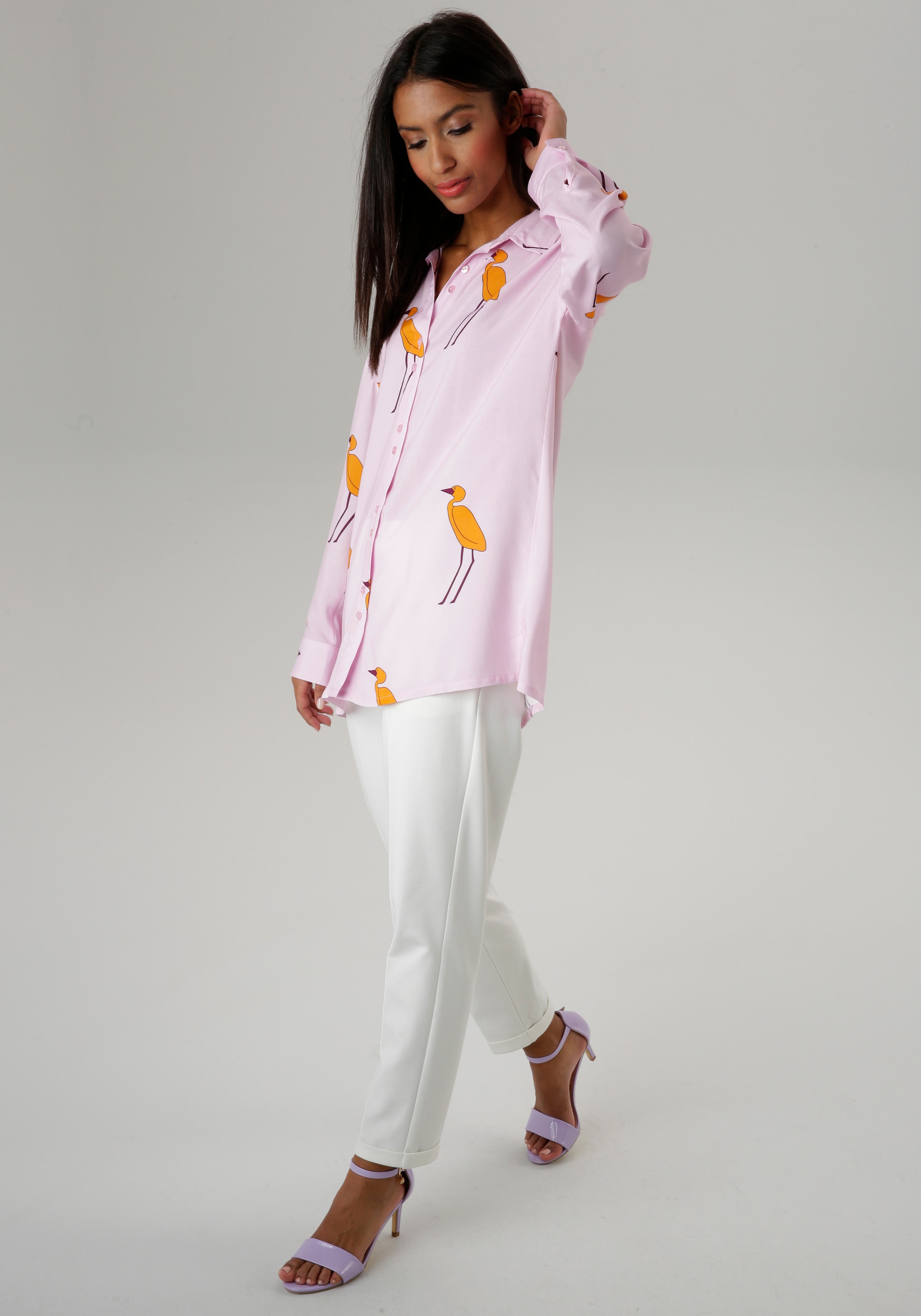 Aniston SELECTED Hemdbluse, mit tierisch gutem Druck und Oversize-Form - NEUE KOLLEKTION