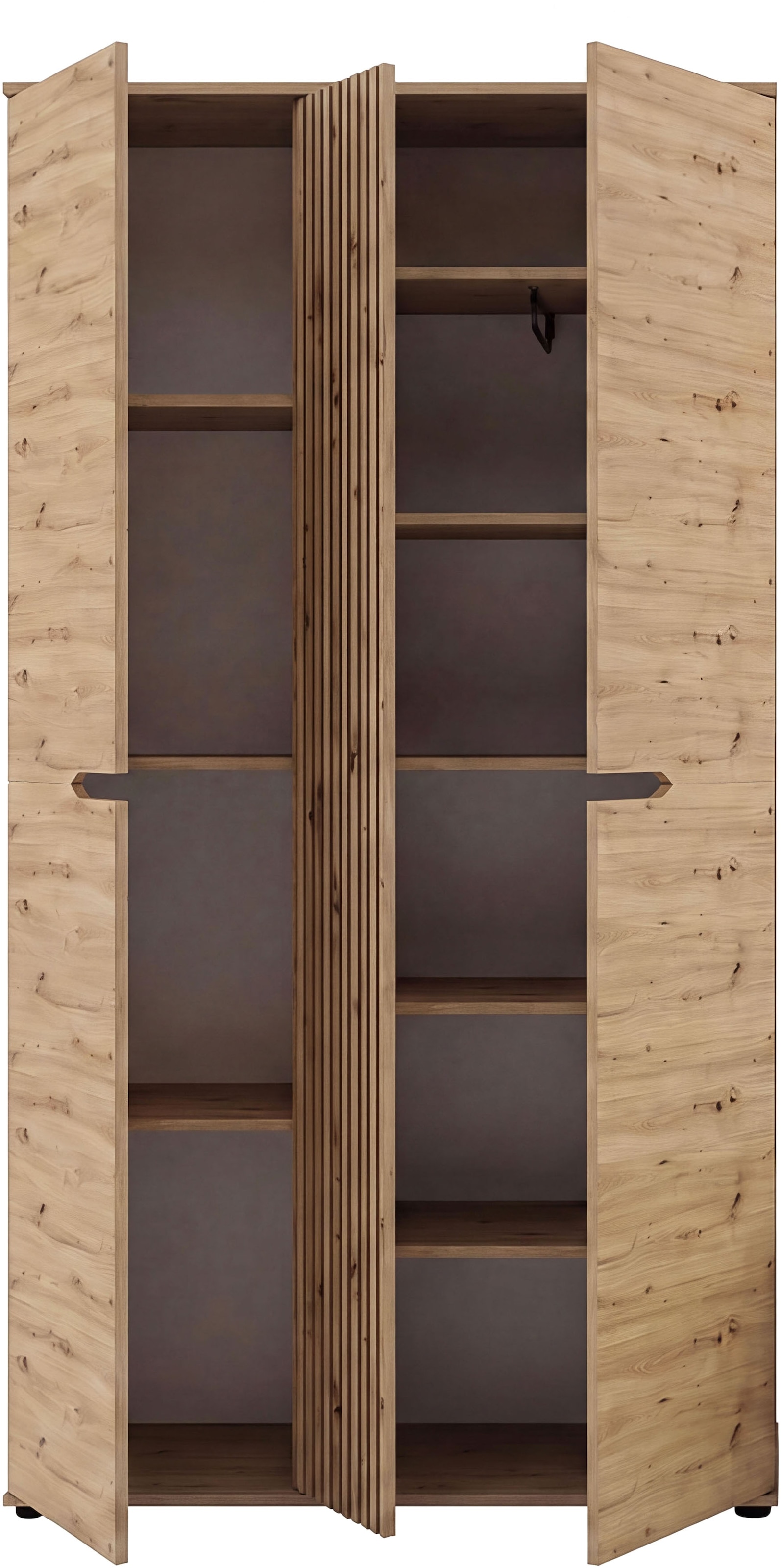 OTTO home Garderobenschrank »FJELL, Breite 104cm, 3 Türen, 8 Böden, 10 Fächer, 1 Kleiderstange« Kleiderschrank, Schrank, Dielenschrank, Flurschrank, Mehrzweckschrank