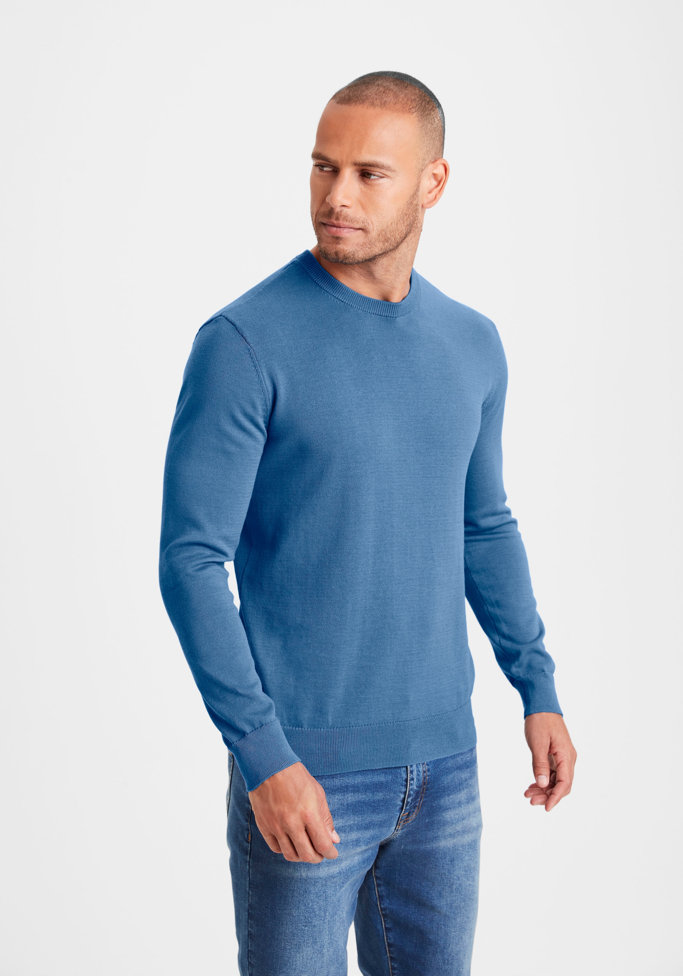 H.I.S Strickpullover Regular Fit, Langarm, Pullover aus Feinstrick, Baumwollmischung