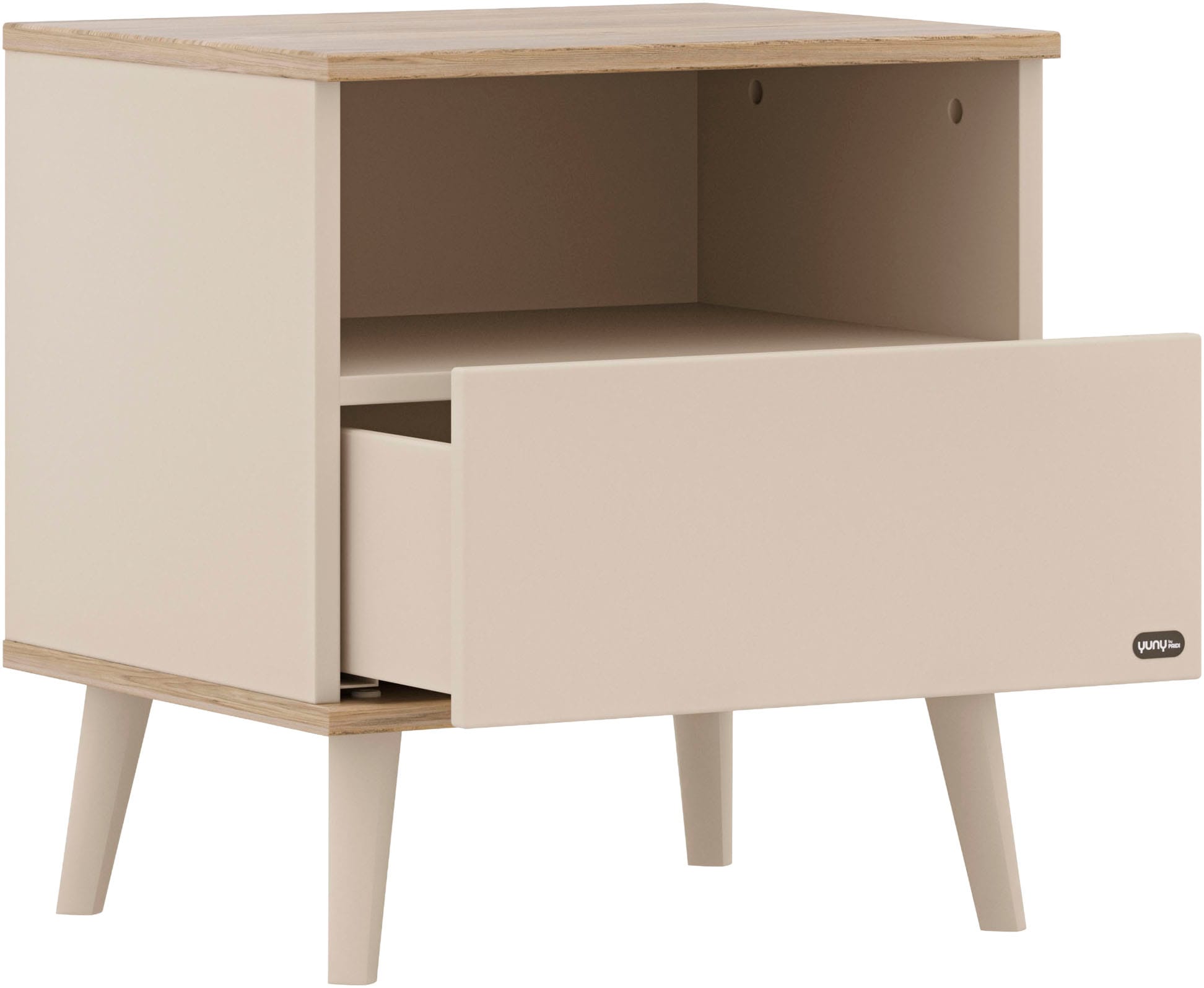 YUNY by PAIDI Nachtkommode »HAZEL in Beige, Schublade mit Soft-Close, verschiedene Ausführungen« moderner und langlebiger Nachttisch aus Holz, geprüfte Qualität