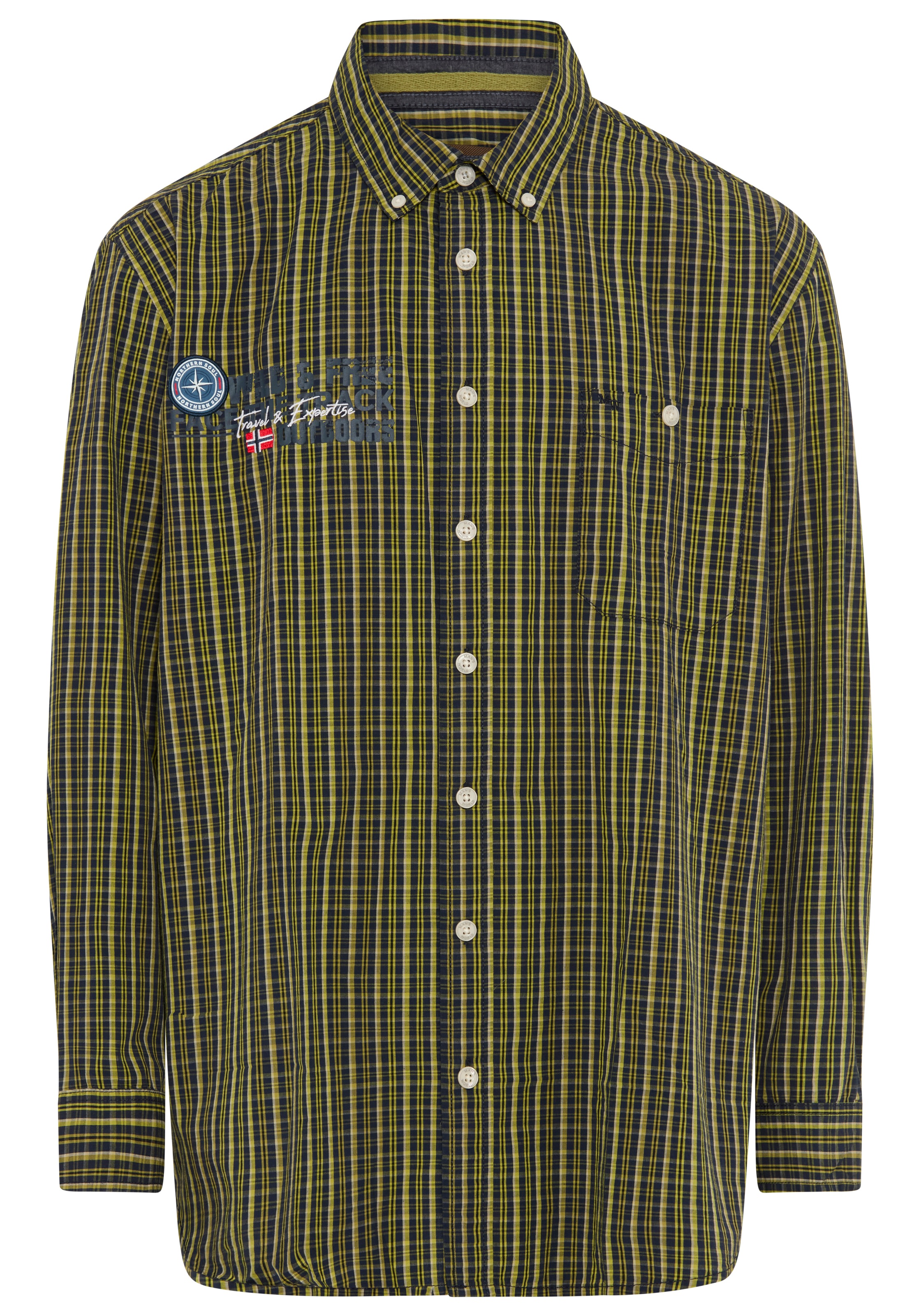 Man's World Plus Karohemd Regular Fit, normale Länge, aus Baumwolle, Langarm