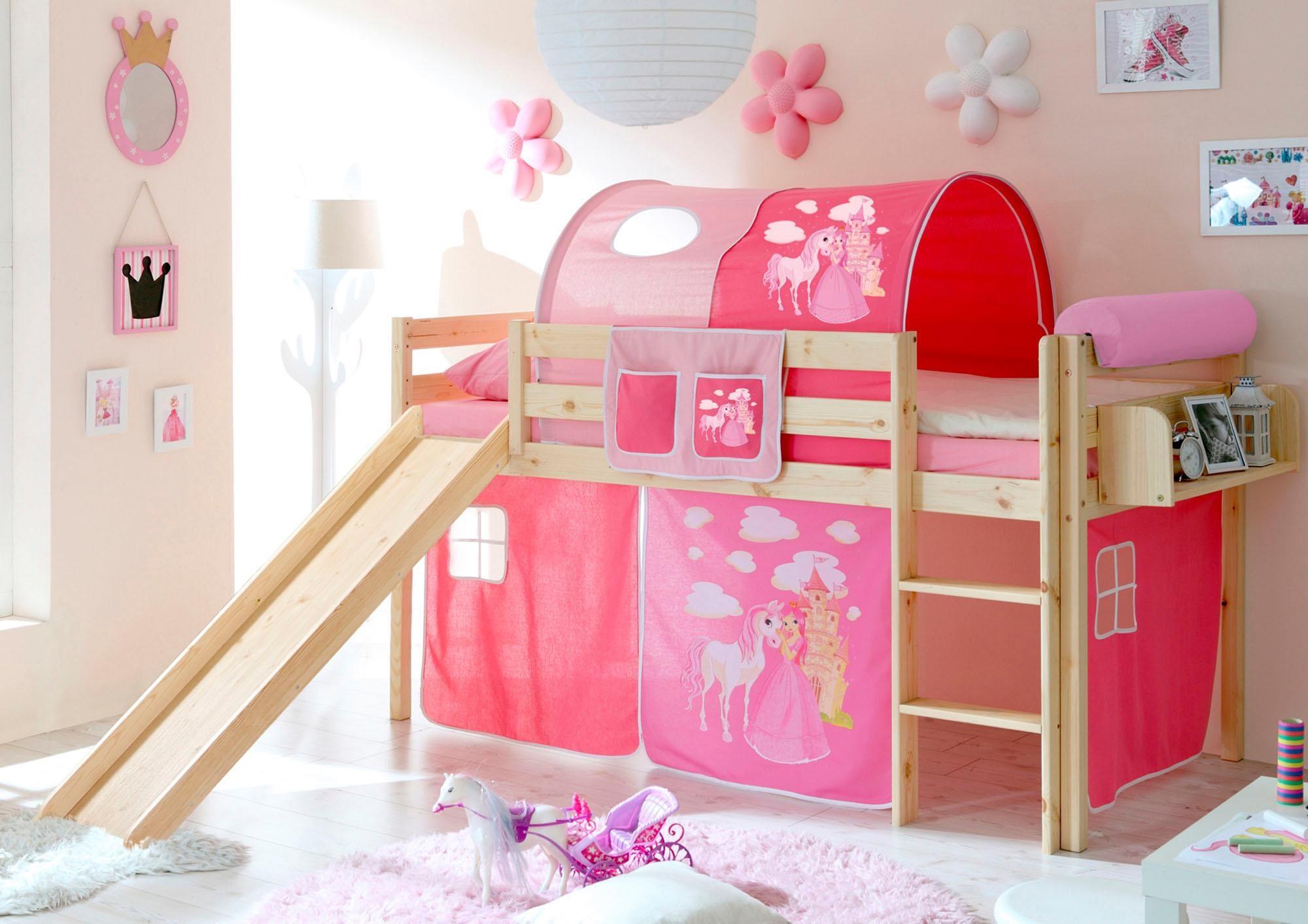 Ticaa Hochbett »Manuel«, mit Rolllattenrost und Textil-Set