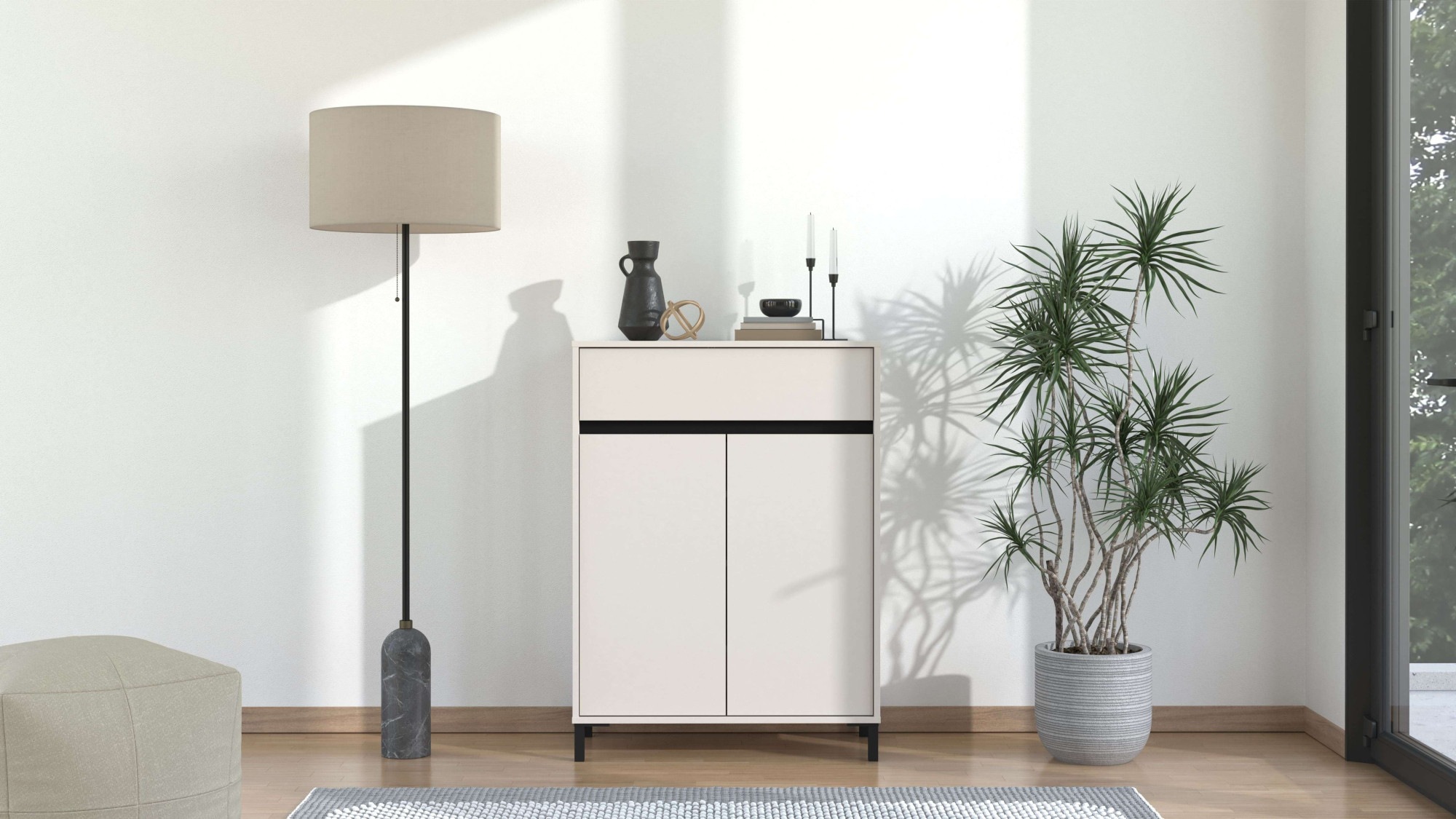 Home affaire Schuhkommode »Flannan, Schuhregal, Schuhschrank, Gesamthöhe 109,5 cm« drei Regale und eine Schublade, Gesamtbreite 80 cm