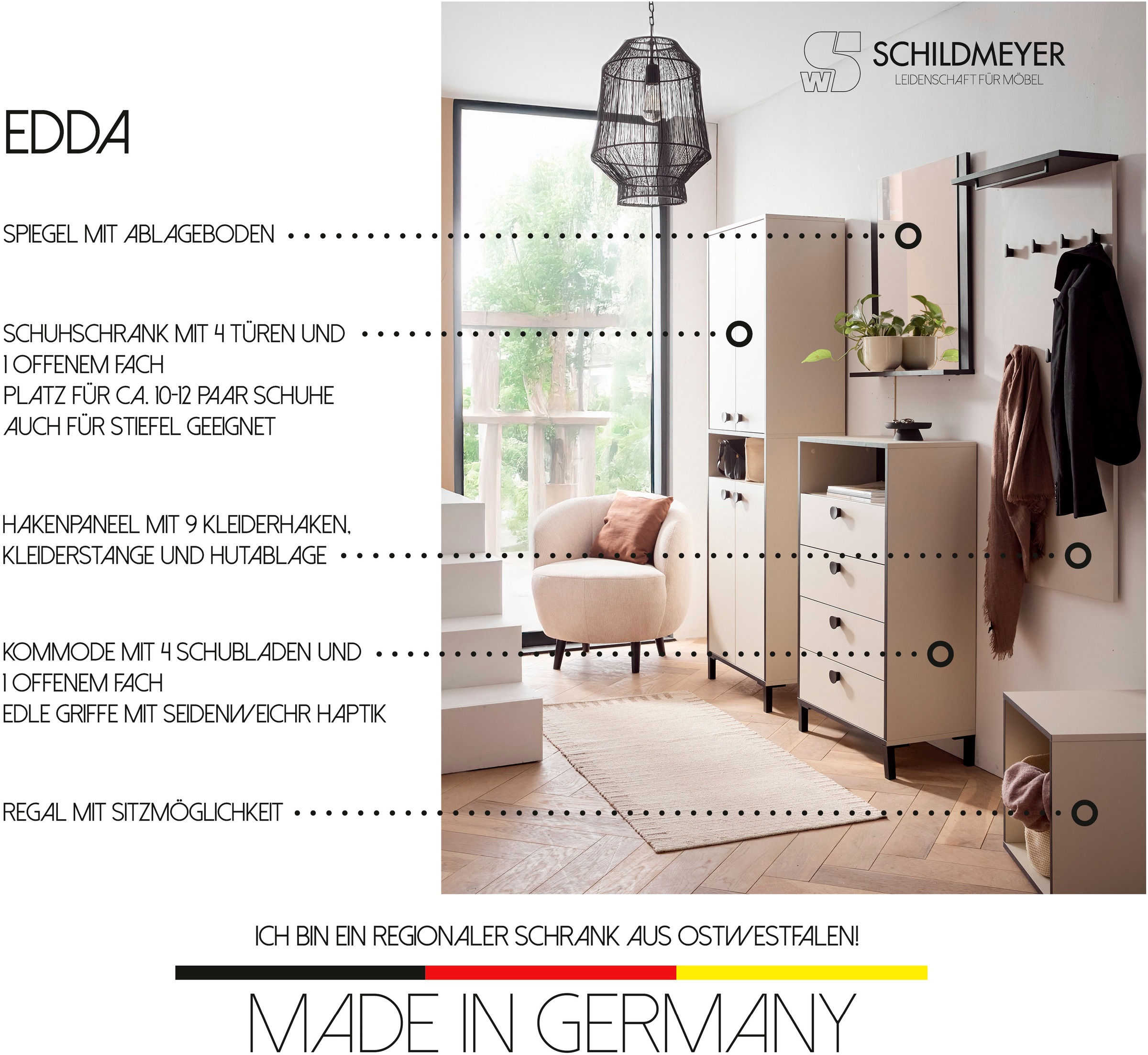 Schildmeyer Sitzwürfel »Edda, Breite 40 cm, universell einsetzbar«, Made in Germany