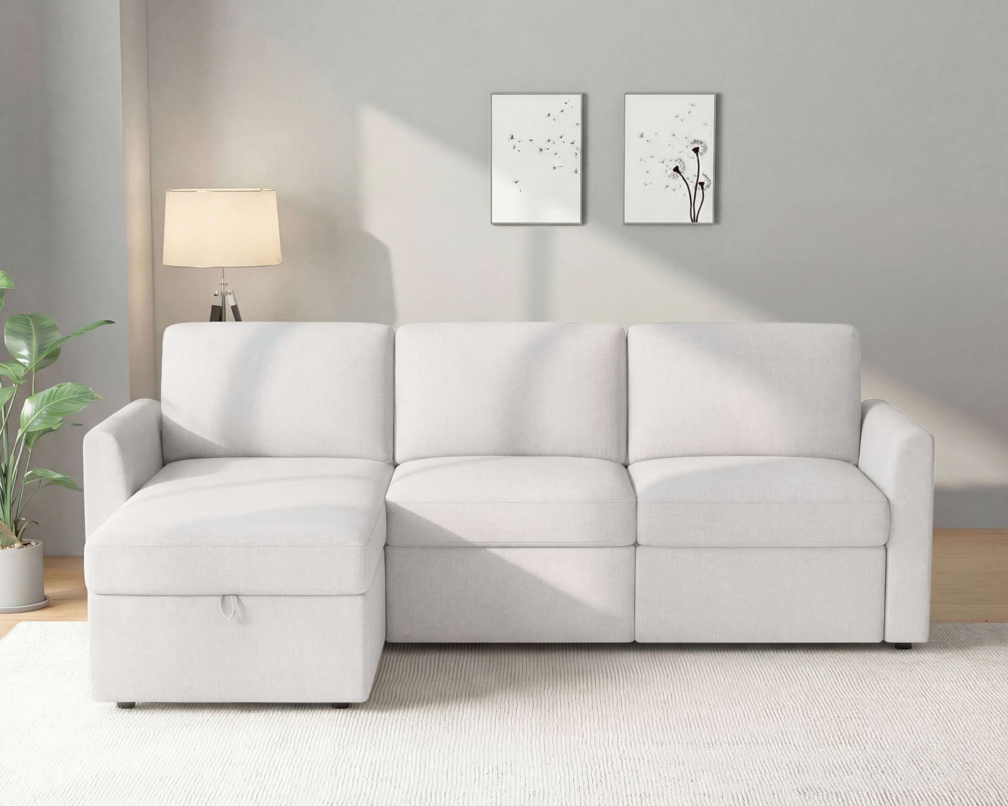 Dorel Home Ecksofa »NORDHUS, L-Form, 200 cm, Recamiere rechts/links montierbar« großer Stauraum, softer Cord und feiner Webstoff-Bezug