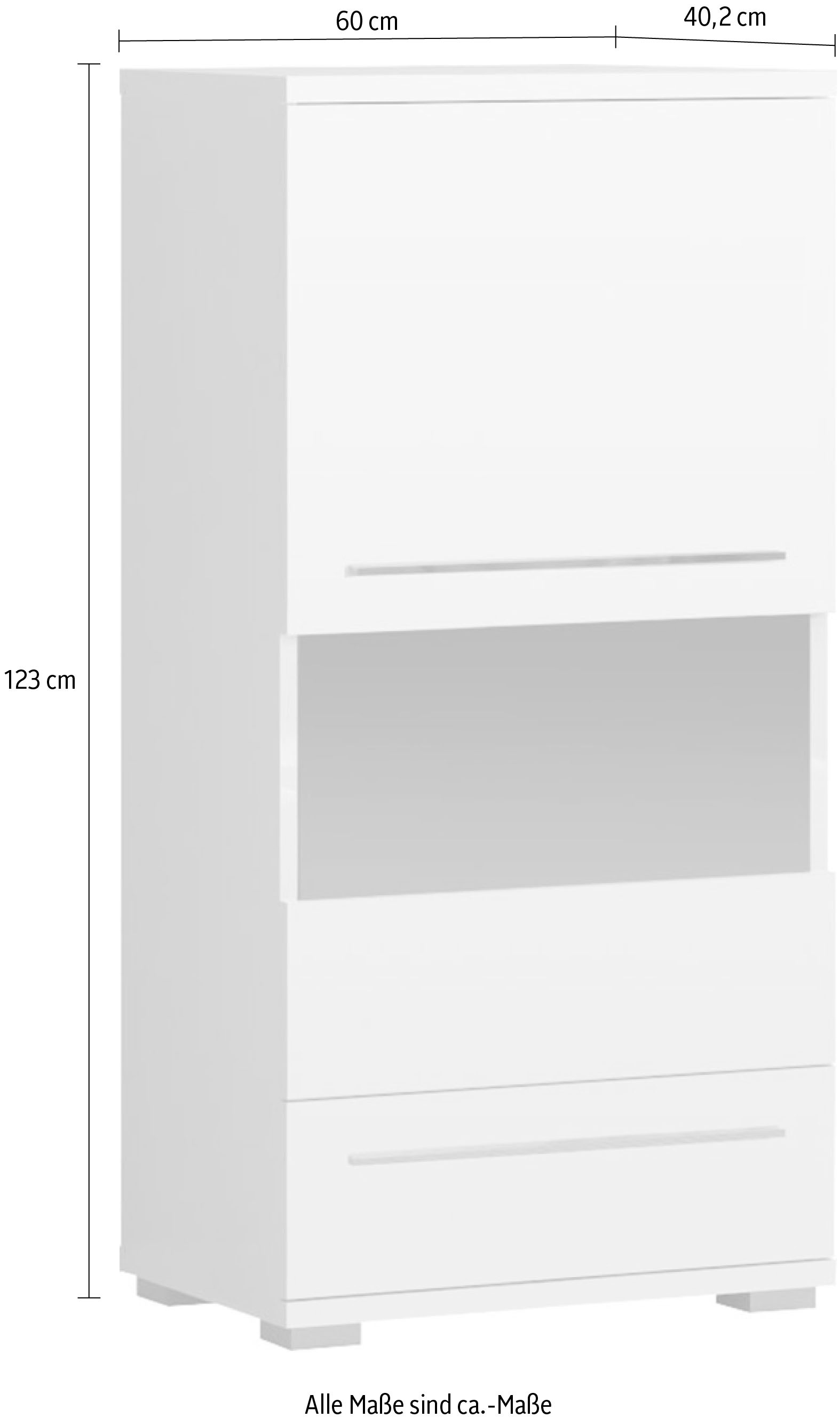 Places of Style Highboard »Piano Vitrine«, UV lackiert, Soft-Close Funktion