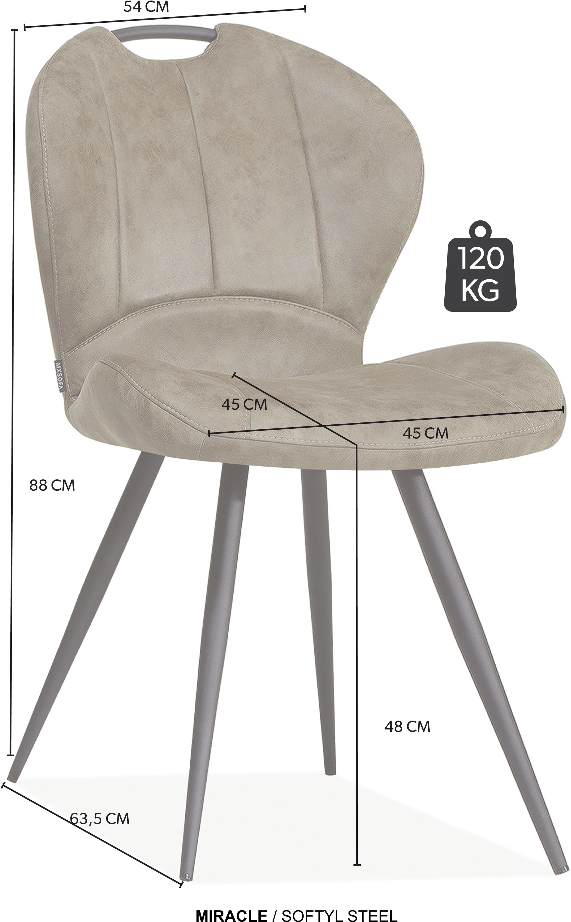 OMG Design Esszimmerstuhl »Miracle« (Set) 2 Stk.Esszimmerstuhl, pflegeleichter Bezug
