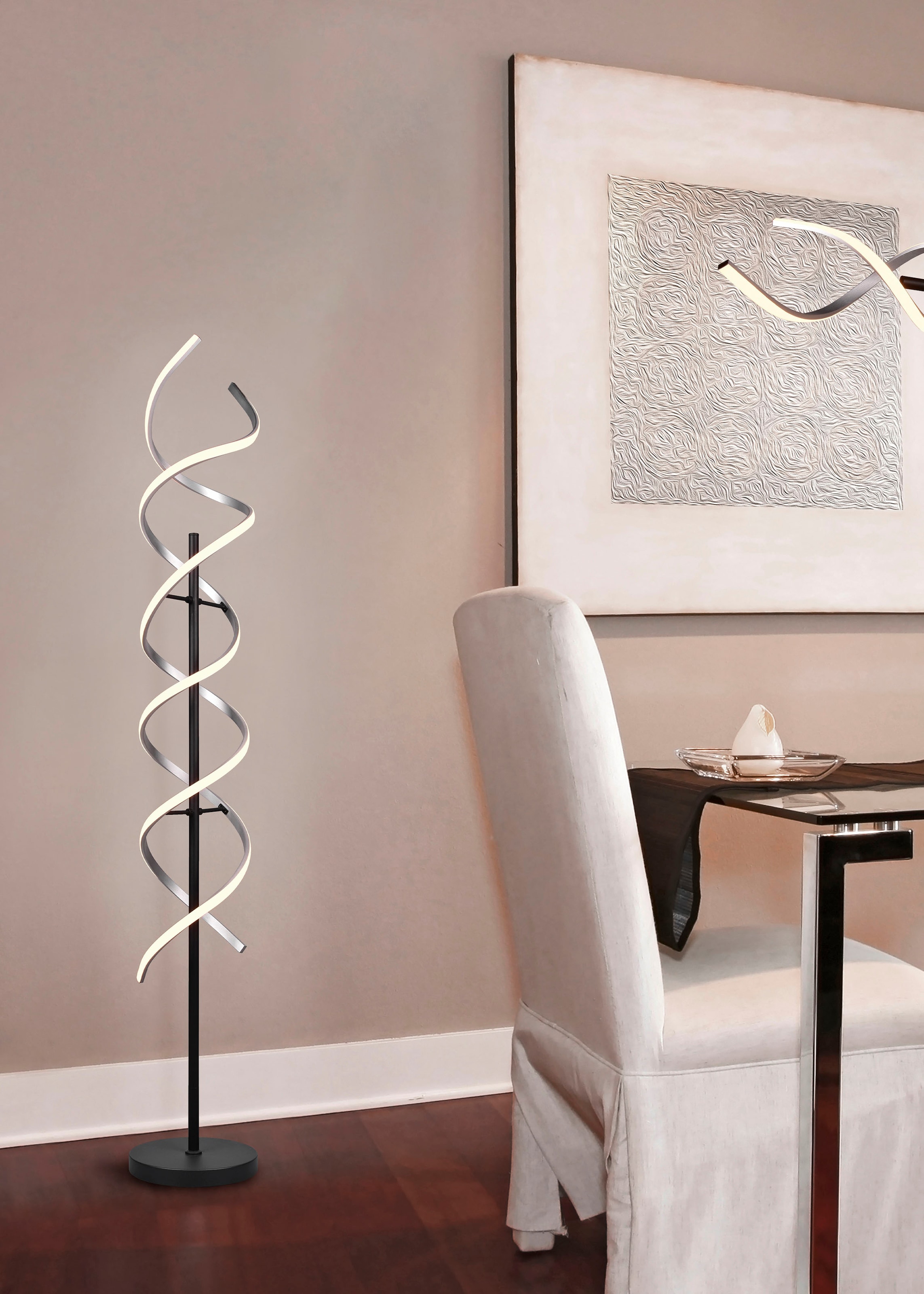 TRIO Leuchten LED Stehlampe »Sequence«, 1 flammig, Leuchtmittel LED-Board | LED fest integriert, Stehleuchte dimmbar, Lichtfarbe einstellbar, Touch-Steuerung, Memory