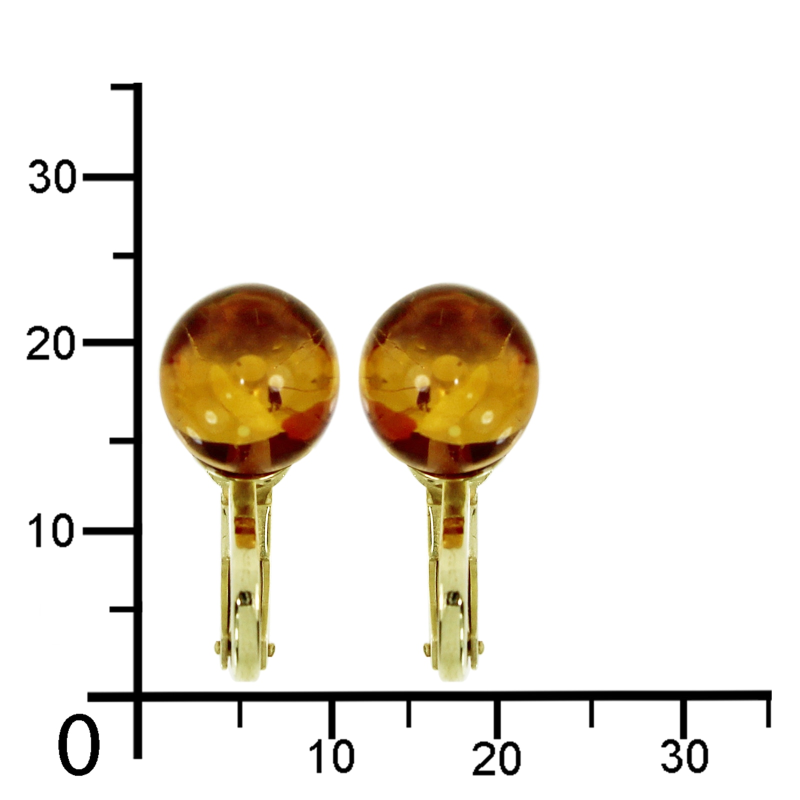 OSTSEE-SCHMUCK Paar Ohrclips »- Kugel 10 mm - Gold 585/000 - Bernstein«
