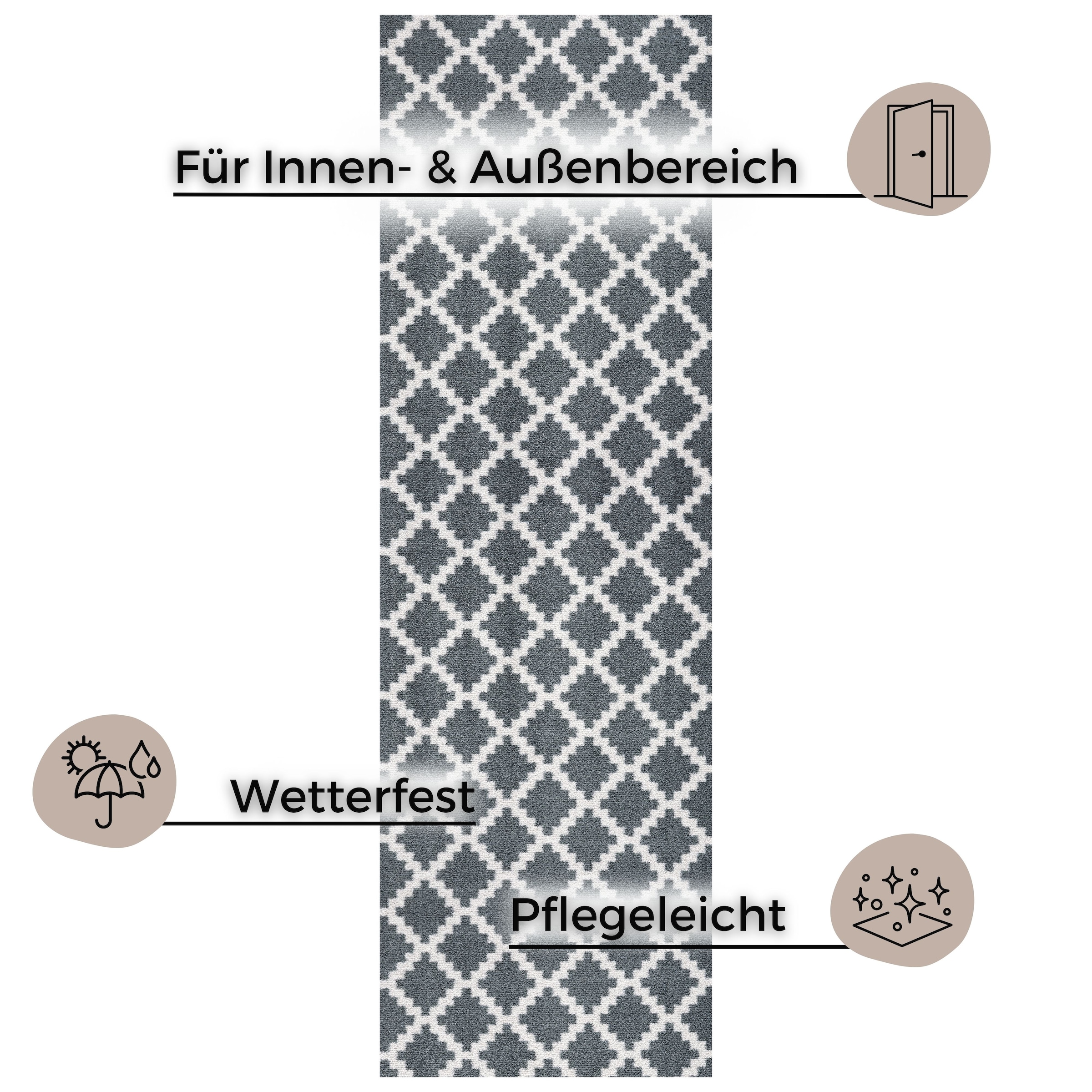 HANSE Home Fußmatte »Elegance, Türmatte«, rechteckig, 7 mm Höhe, Schmutzfangmatte, Innen und Außen, Rutschfest, Wetterfest, Türmatte