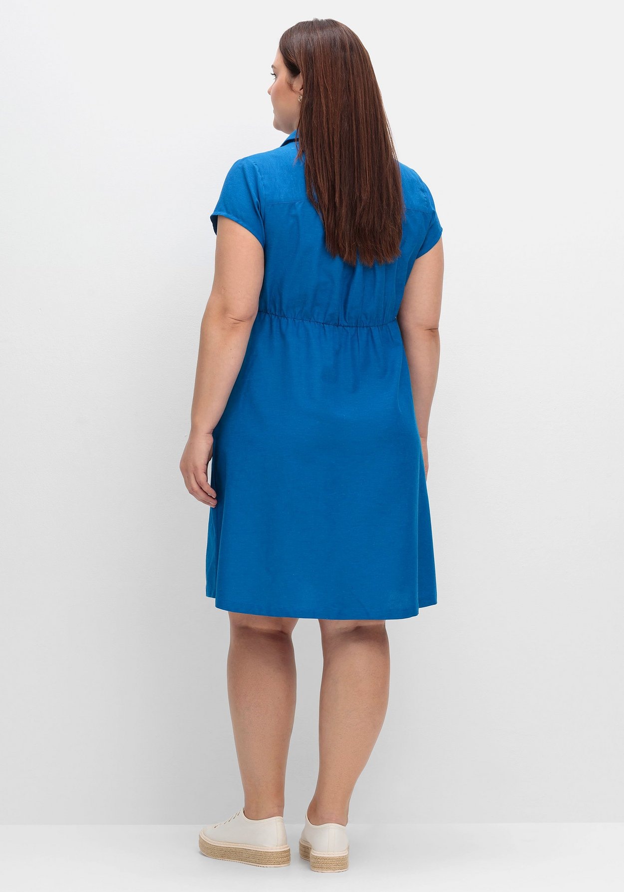 Sheego Sommerkleid »Blusenkleid mit Gürtel, mit Leinenanteil«