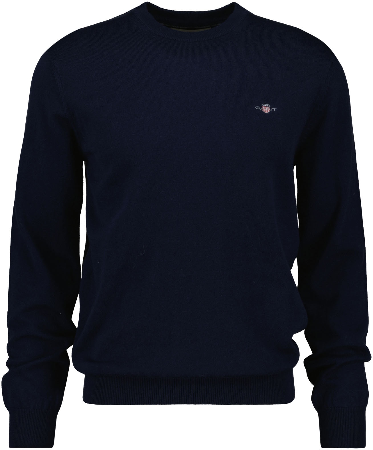 Gant Rundhalspullover »CTN/WO C-NECK« mit Logostickerei