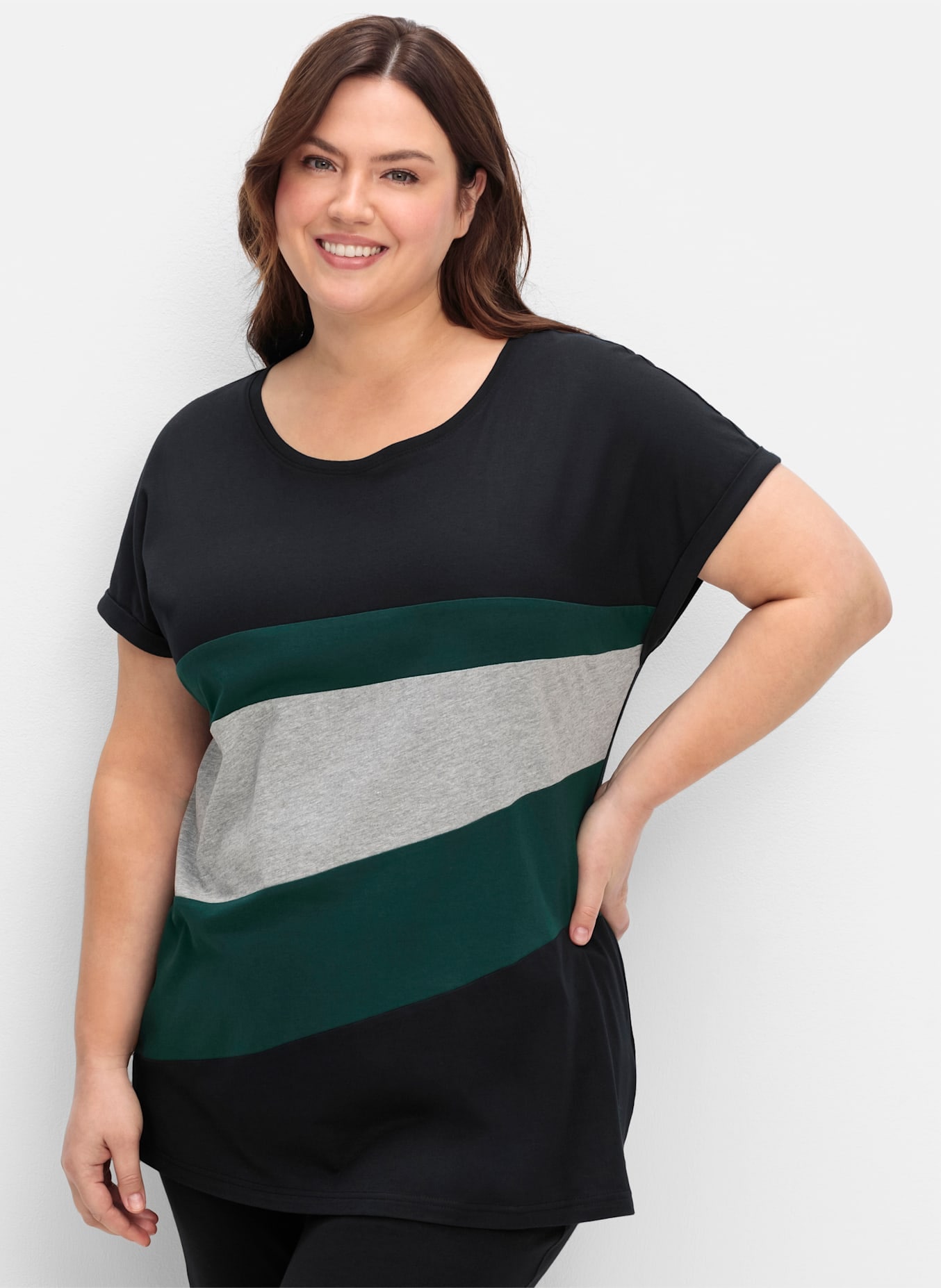 Sheego Kurzarmshirt »T-Shirt«, (1 tlg.)