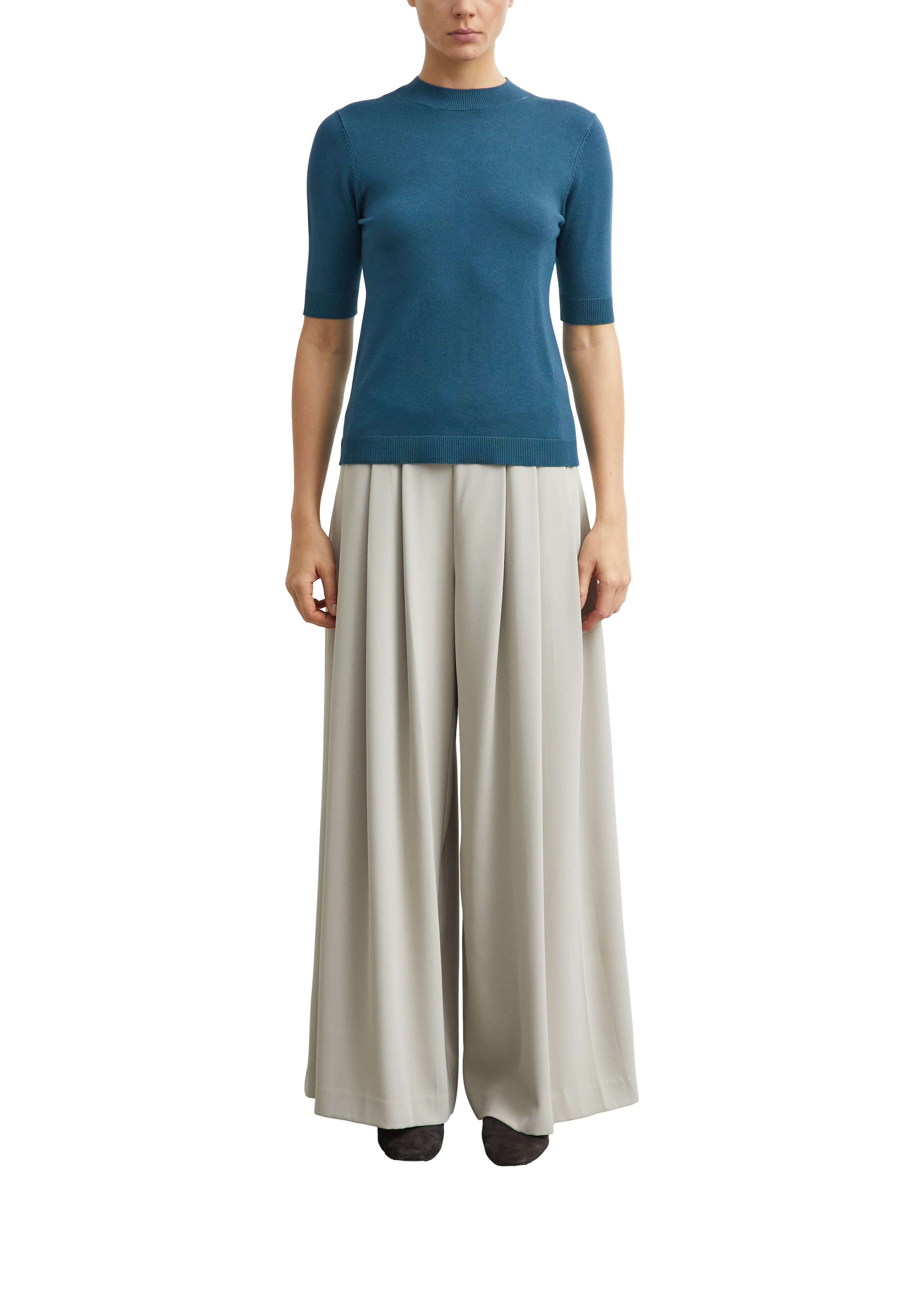 Comma Strickpullover Halbarm mit Viskose