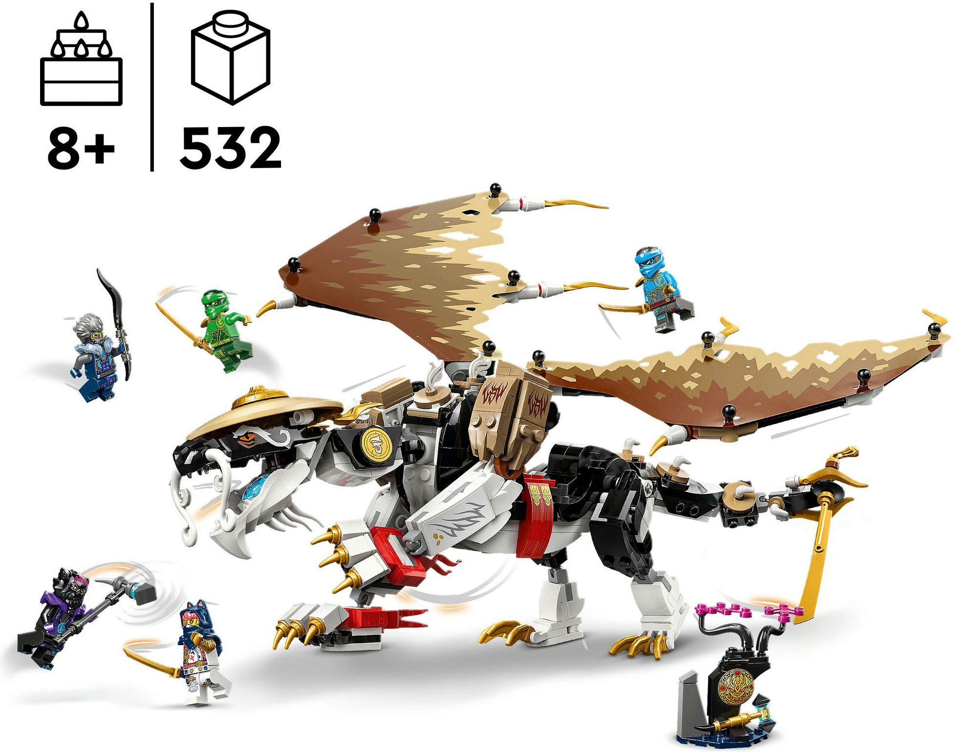 LEGO® Konstruktionsspielsteine »Egalt der Meisterdrache (71809), LEGO Ninjago«, (532 St.), Made in Europe