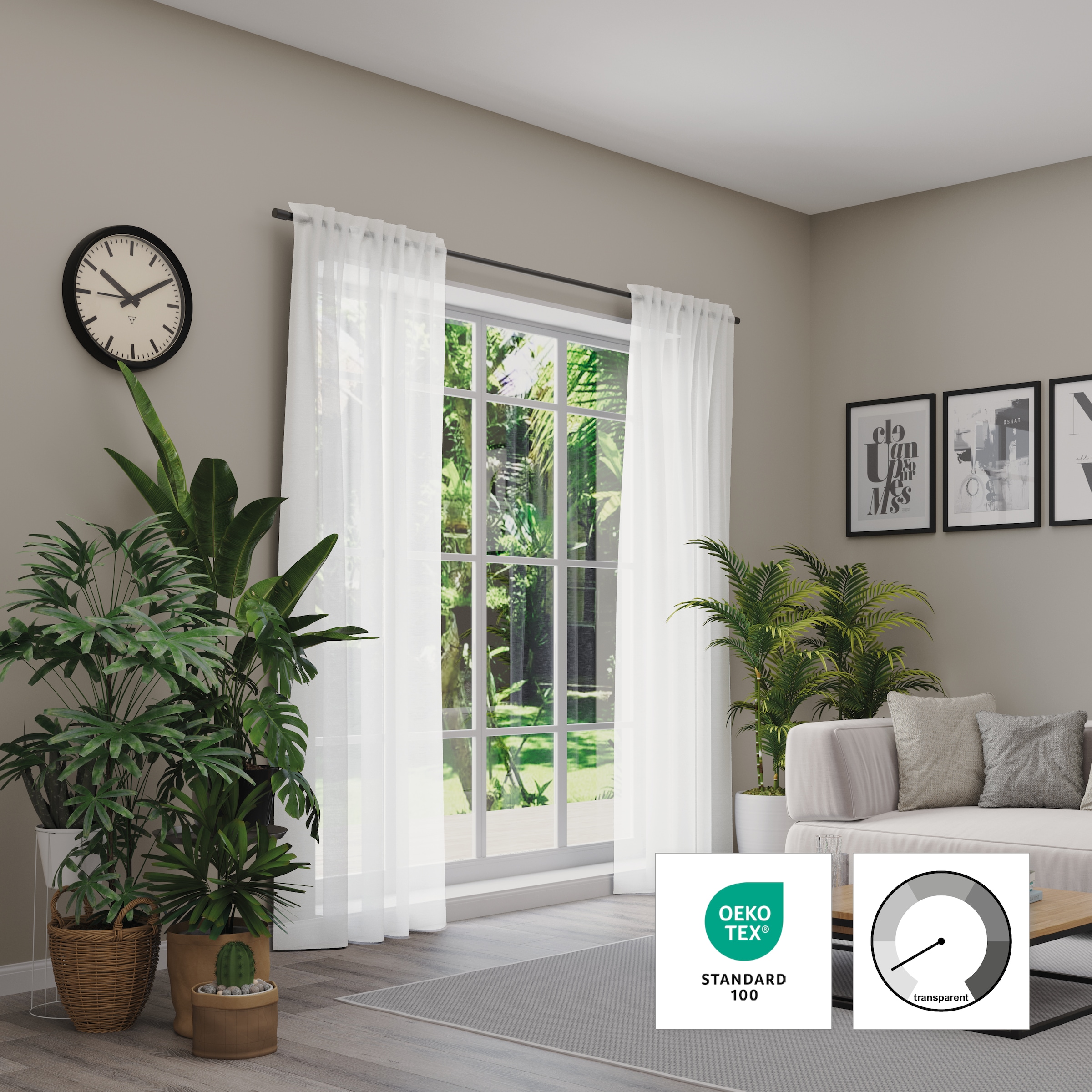 Neutex for you! Vorhang »Kiss« verdeckte Schlaufen 1 Stk. tlg. Schal mit verdeckten Schlaufen, Breite 142 cm, nach Maß