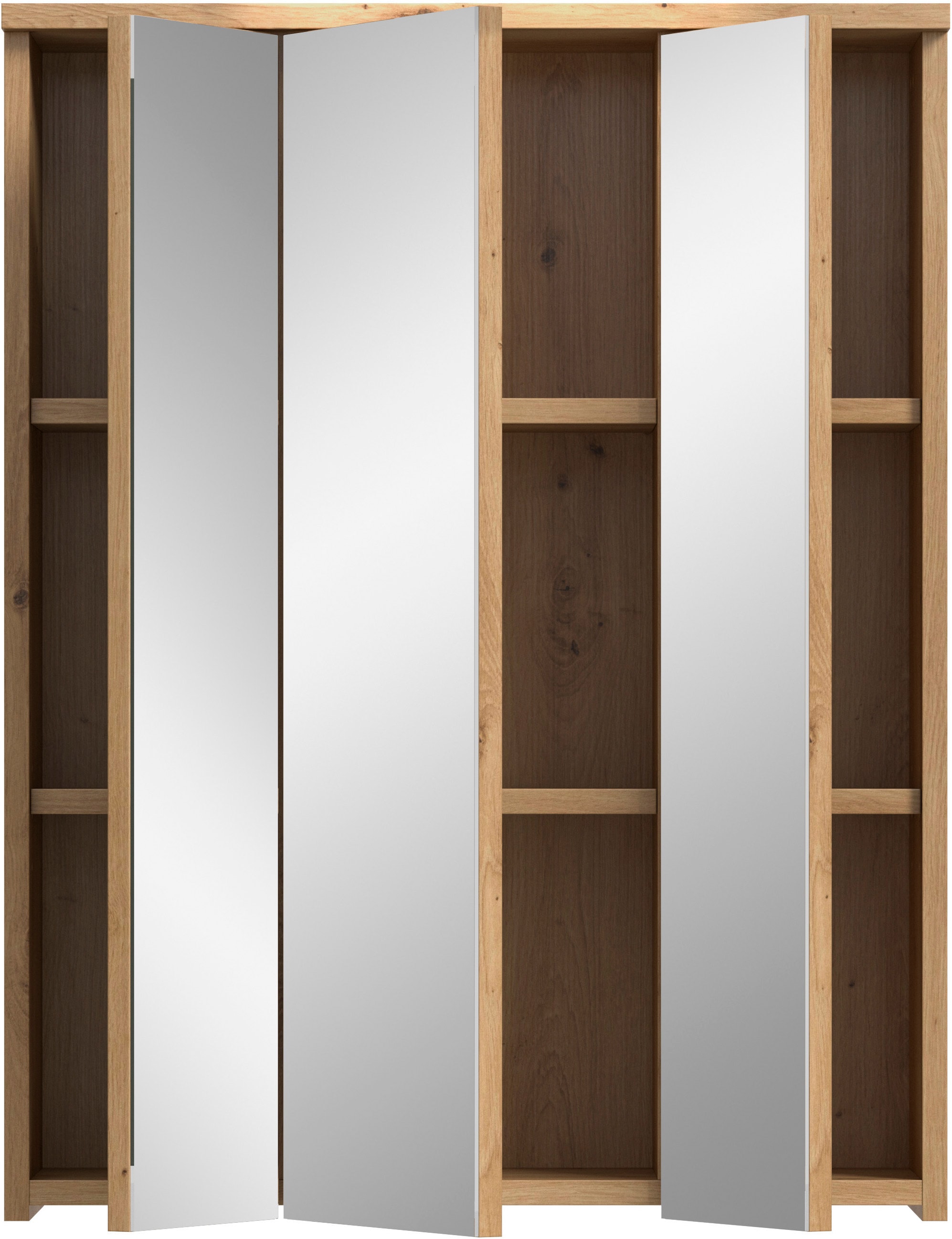 welltime Badezimmerspiegelschrank »LUCCA, Breite 60cm, 3 Spiegeltüren, 9 Fächer, 6 Fachböden«