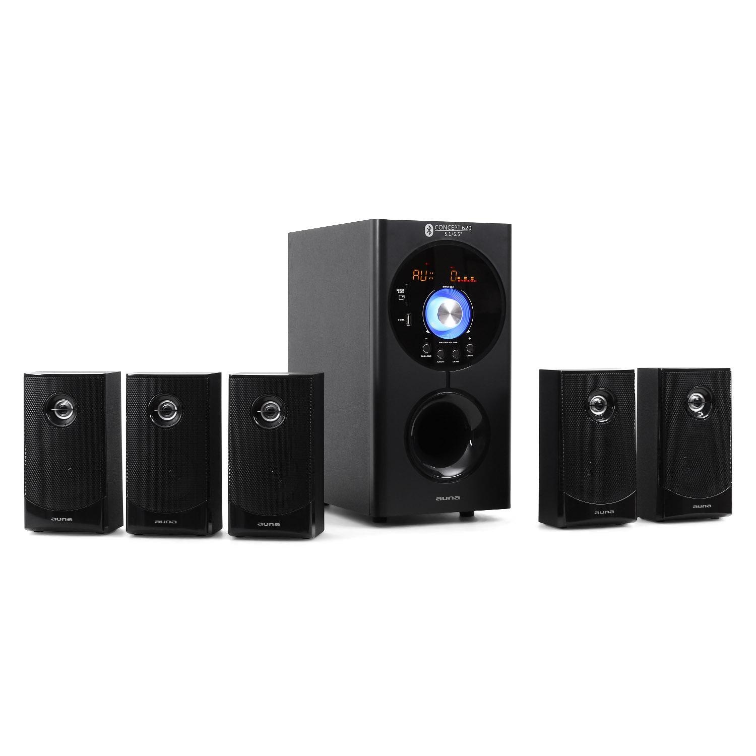Auna 5.1-Kanal-Lautsprecher 95W RMS Bluetooth Heimkino System