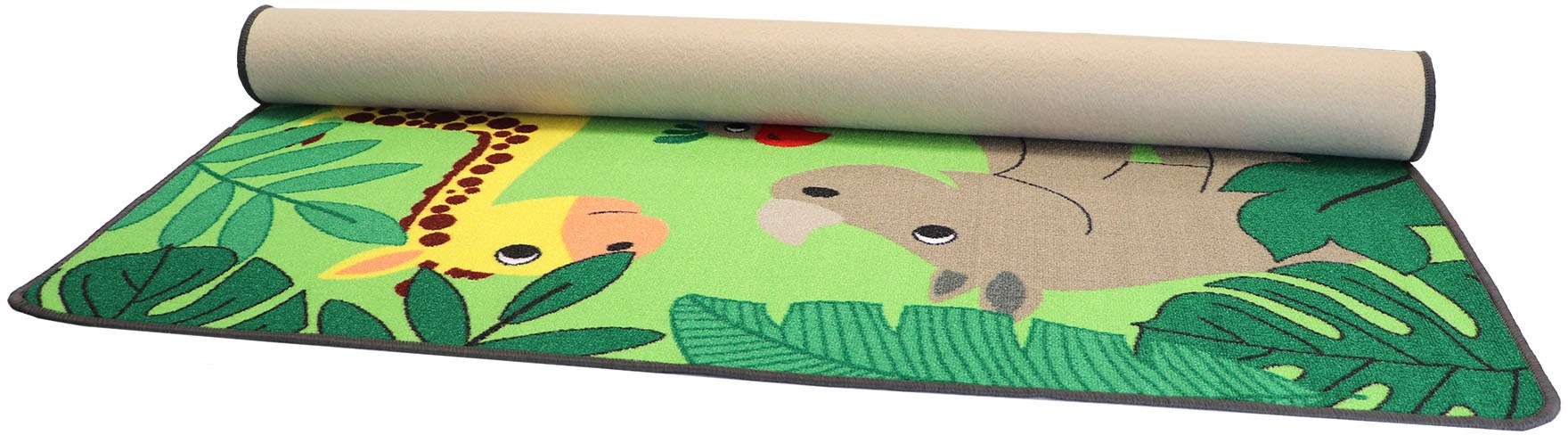 Primaflor-Ideen in Textil Kinderteppich »JUNGLE«, rechteckig, 5 mm Höhe, Motiv Dschungel Tiere, Kinderzimmer