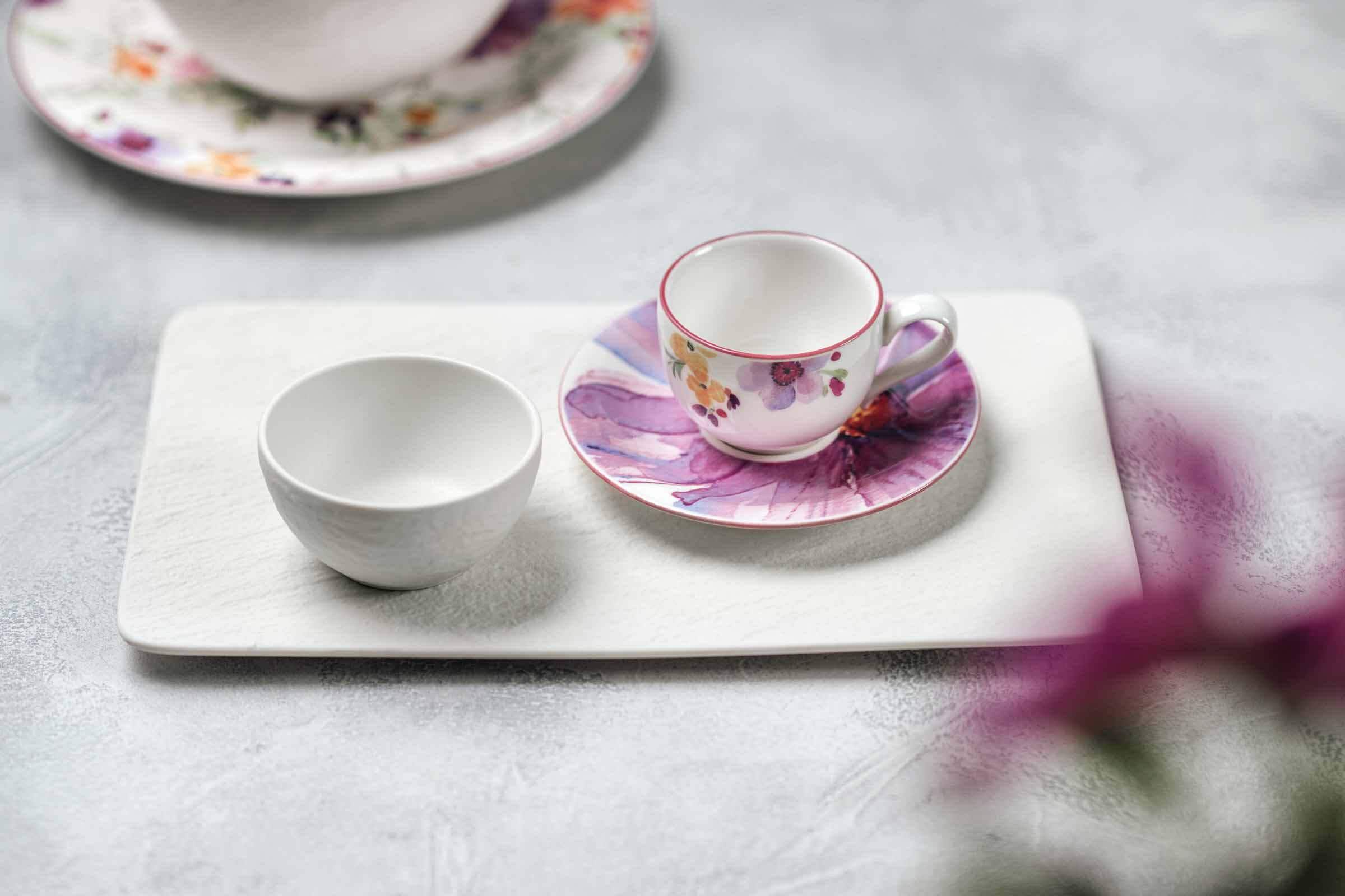 Villeroy & Boch Tasse »Espressotasse mit Untertasse Mariefleur Basic 80 ml bunt« Spülmaschinengeeignet, Mikrowellenfest