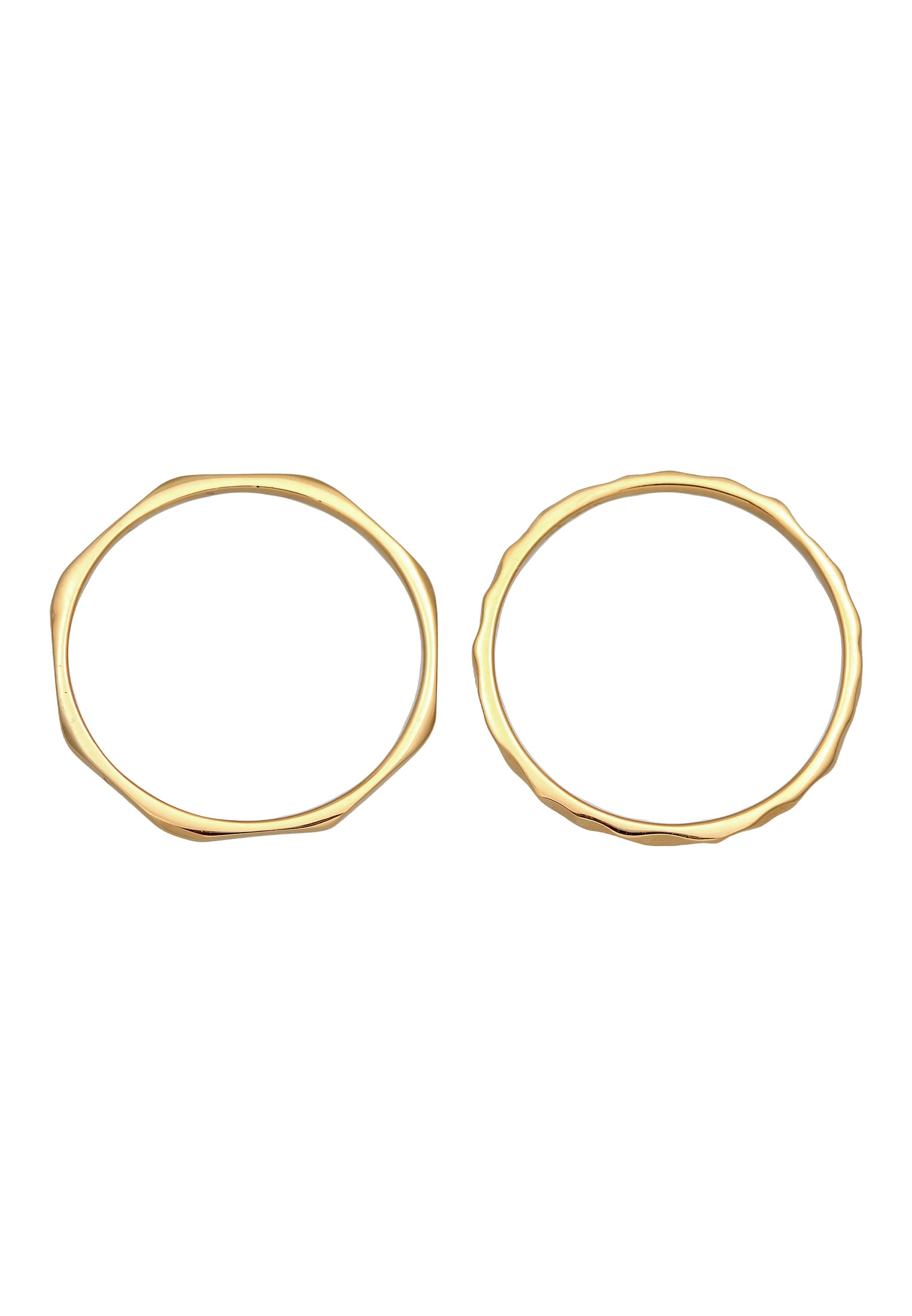 Elli Premium Ring-Set »Ring Stapelringe Stacking Bandring (2 tlg.) 375 Gelbgold«