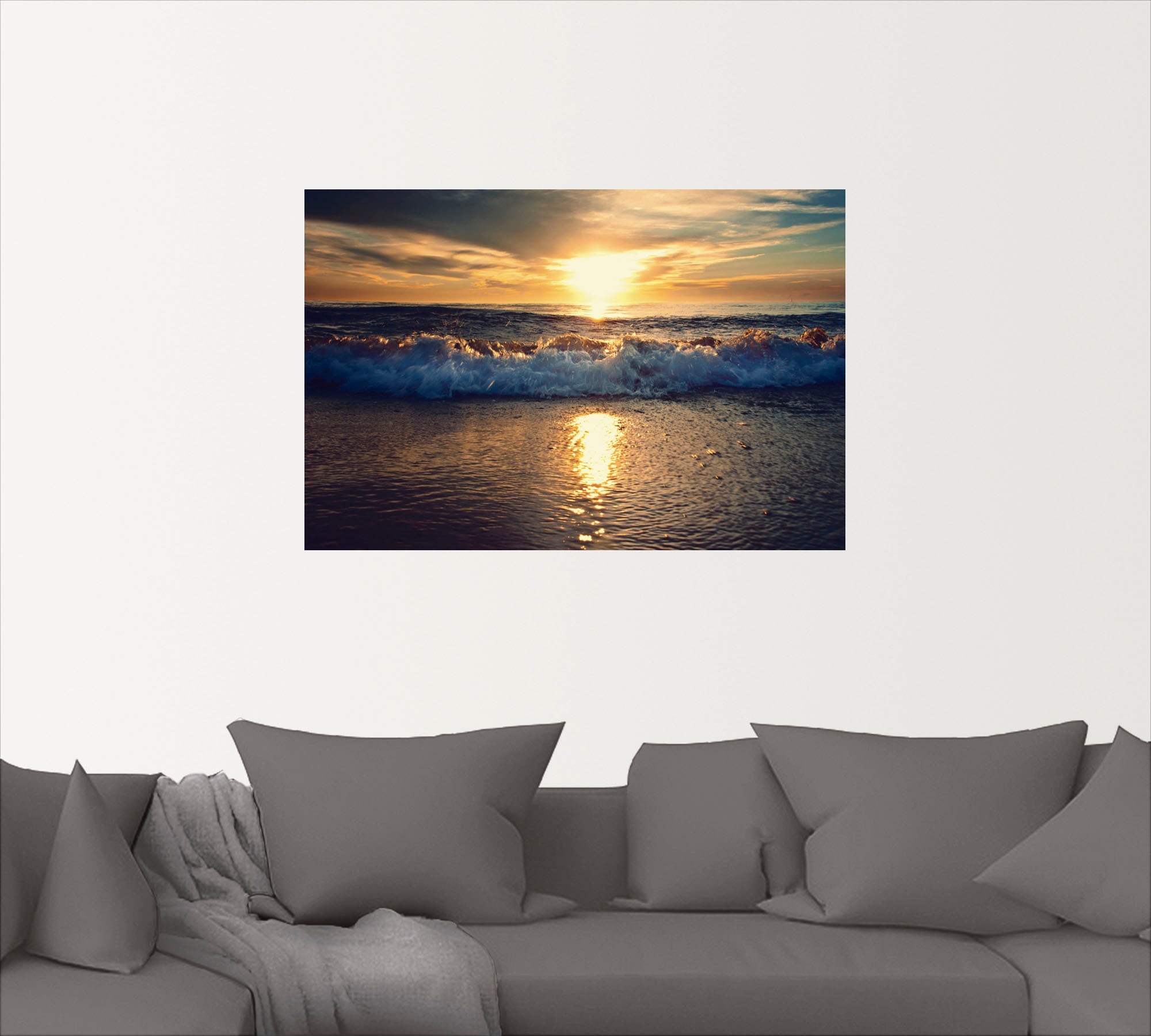 Artland Wandbild »Sonnenuntergang am Wandaufkleber (1 Meer«, OTTO St.), Gewässer, bei online Leinwandbild, Größen in oder Alubild, als Poster versch