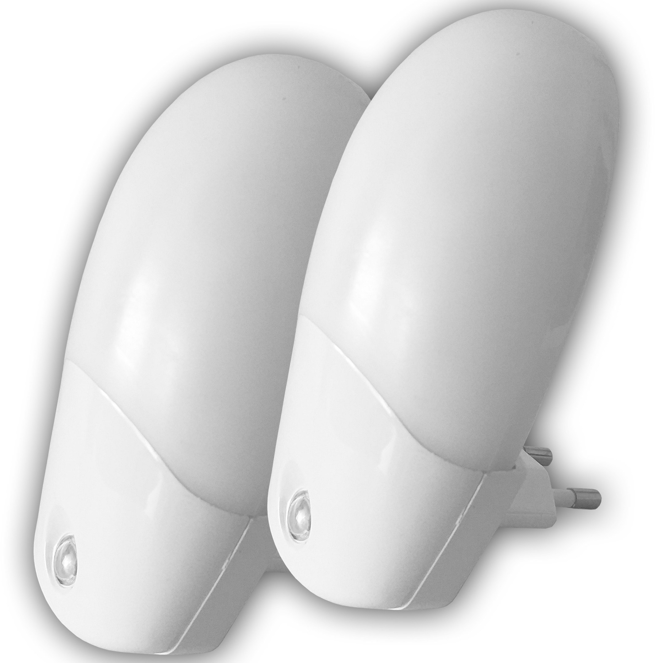 Niermann LED Nachtlicht LED-Modul 1 Stk. Stecker-Nachtlicht 3in1 mit Dämmerungsensor, Set aus 2 Stück in weiß
