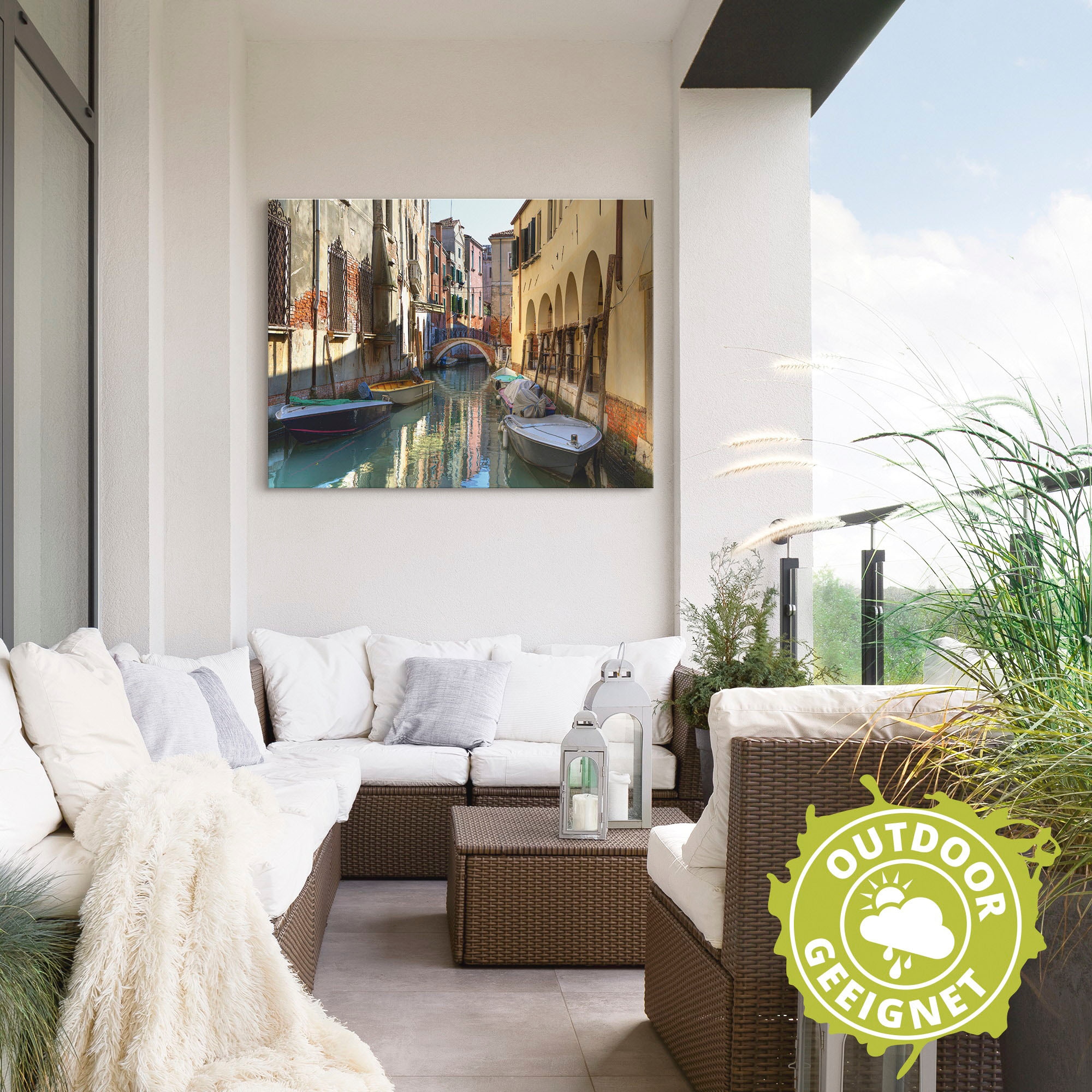 Artland Wandbild »Boote auf Kanal in Venedig« Italien 1 Stk. tlg. als Alubild, Outdoorbild, Leinwandbild, Poster in verschied. Größen