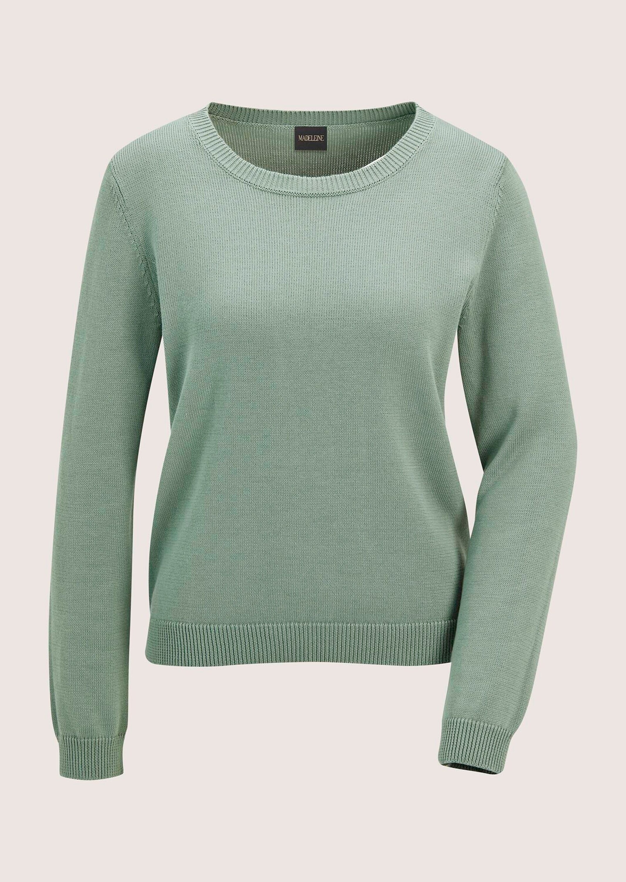 MADELEINE Longpullover »Strickpullover Schlichter Baumwollpullover mit Rundhals« Hautsympathische Baumwolle