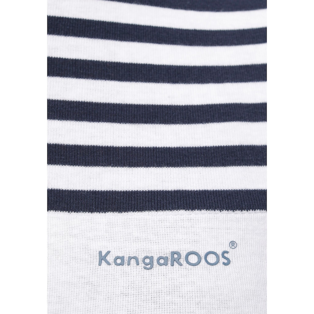 KangaROOS Kapuzenshirt, in verspielter Ringel-Optik mit Colorblocking Design
