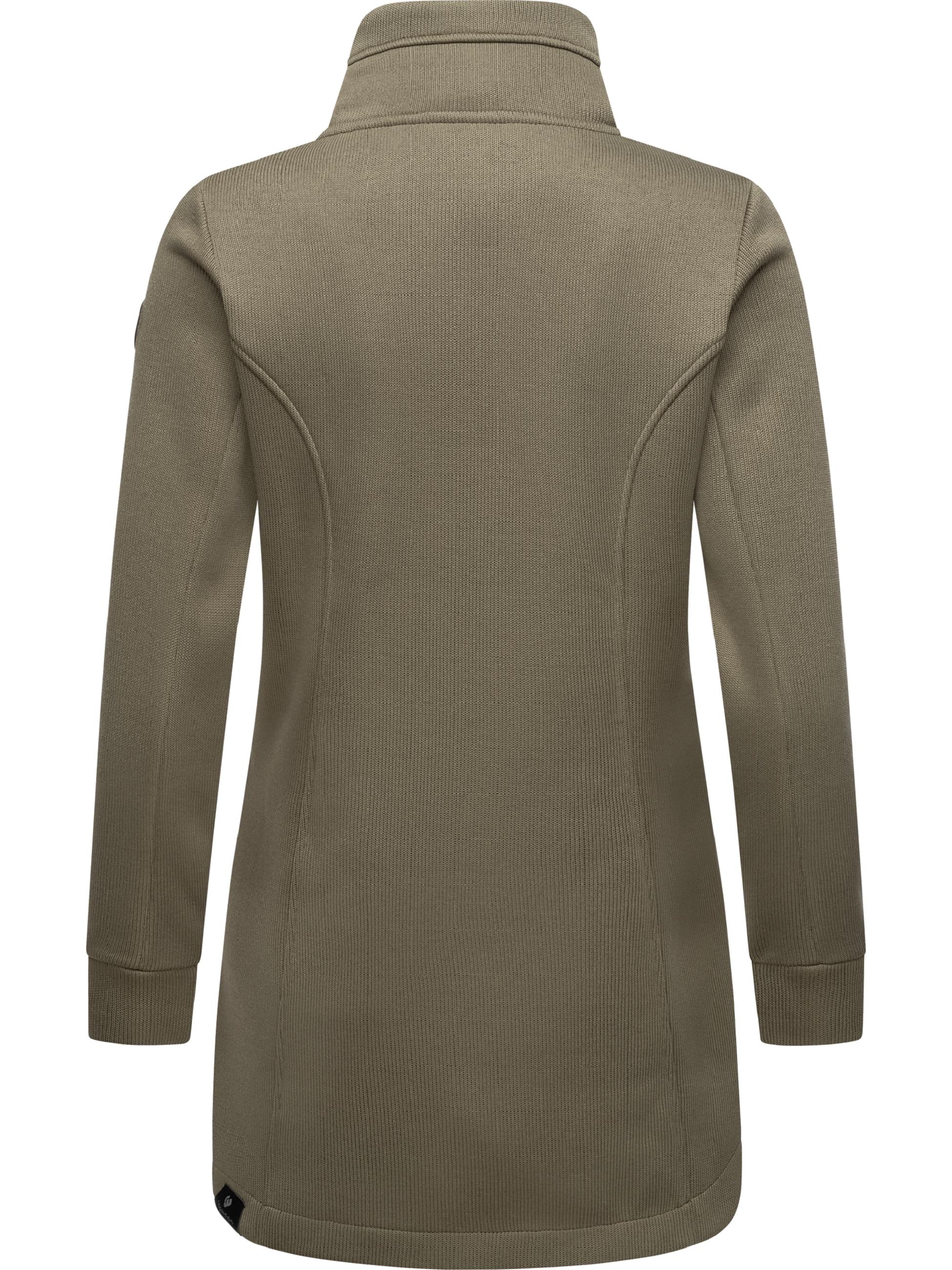 Ragwear Kurzjacke »Sweatjacke Letrice Bonded«, ohne Kapuze, Elegante Zip-Jacke mit hohem Kragen in Feinstrickoptik